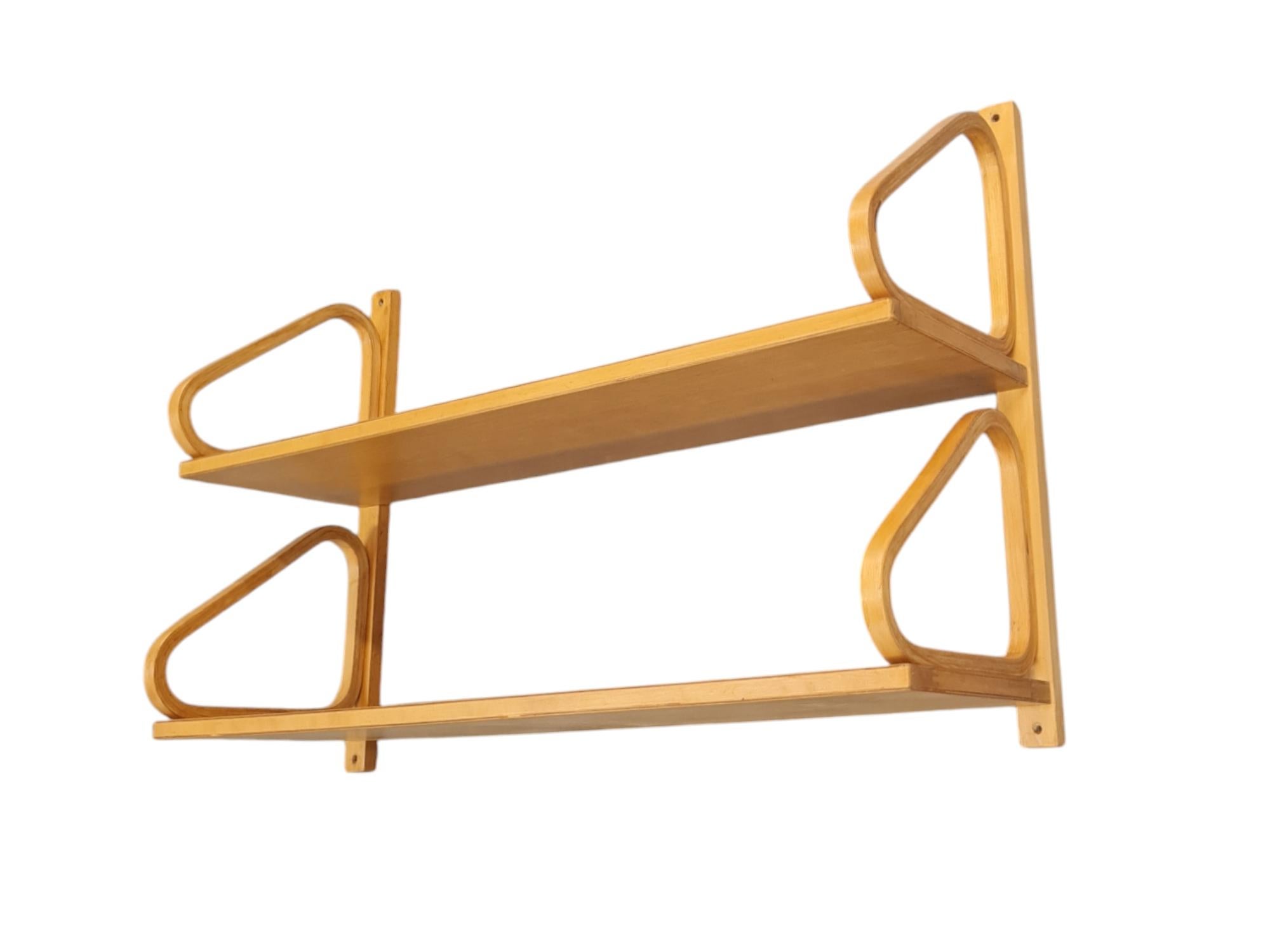 Alvar Aalto Minimalistic Double Shelf Model 112-2 in Birch, Artek 1940s For Sale 5