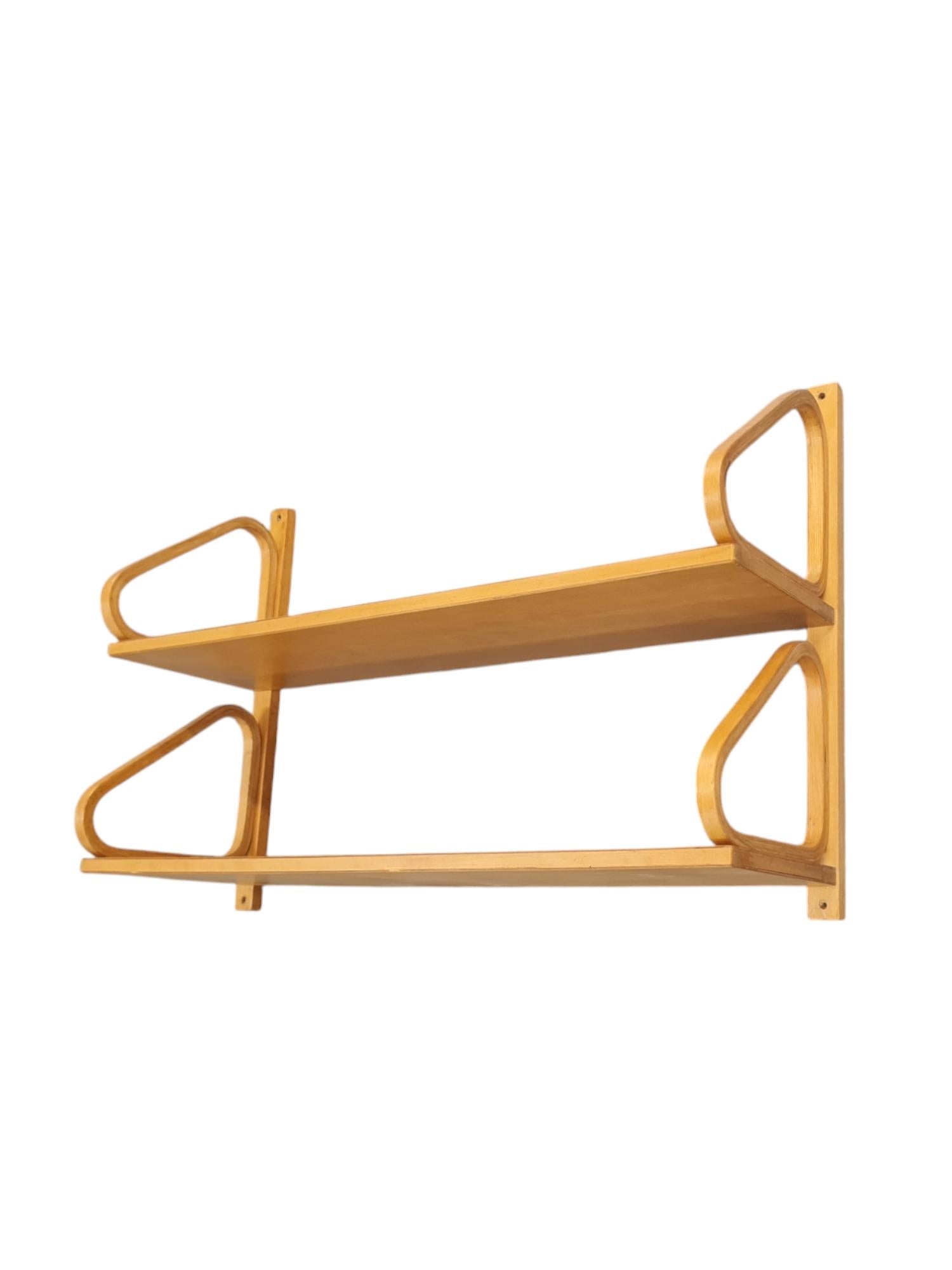 Alvar Aalto Minimalistic Double Shelf Model 112-2 in Birch, Artek 1940s For Sale 6