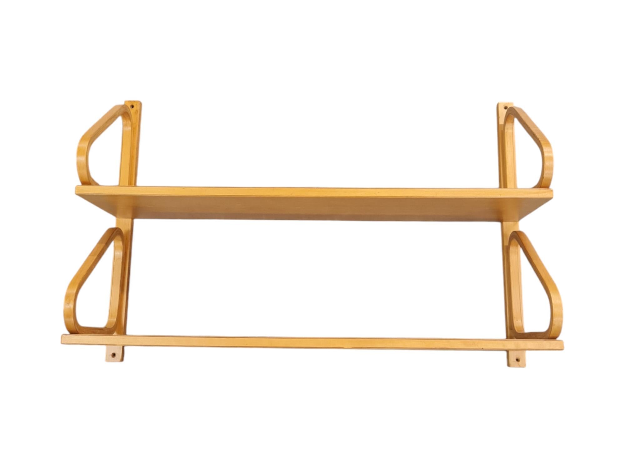 Alvar Aalto Minimalistic Double Shelf Model 112-2 in Birch, Artek 1940s For Sale 7