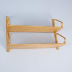 Alvar Aalto Minimalistic Double Shelf Model 112-2 in Birch, Artek 1940s