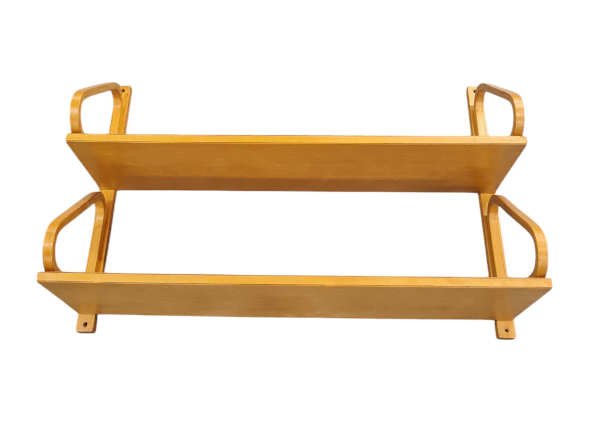 Alvar Aalto Minimalistic Double Shelf Model 112-2 in Birch, Artek 1940s For Sale 3