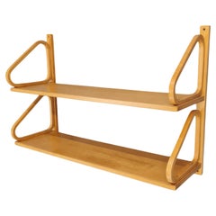 Étagère double minimaliste modèle 112-2 en bouleau, Artek, années 1940