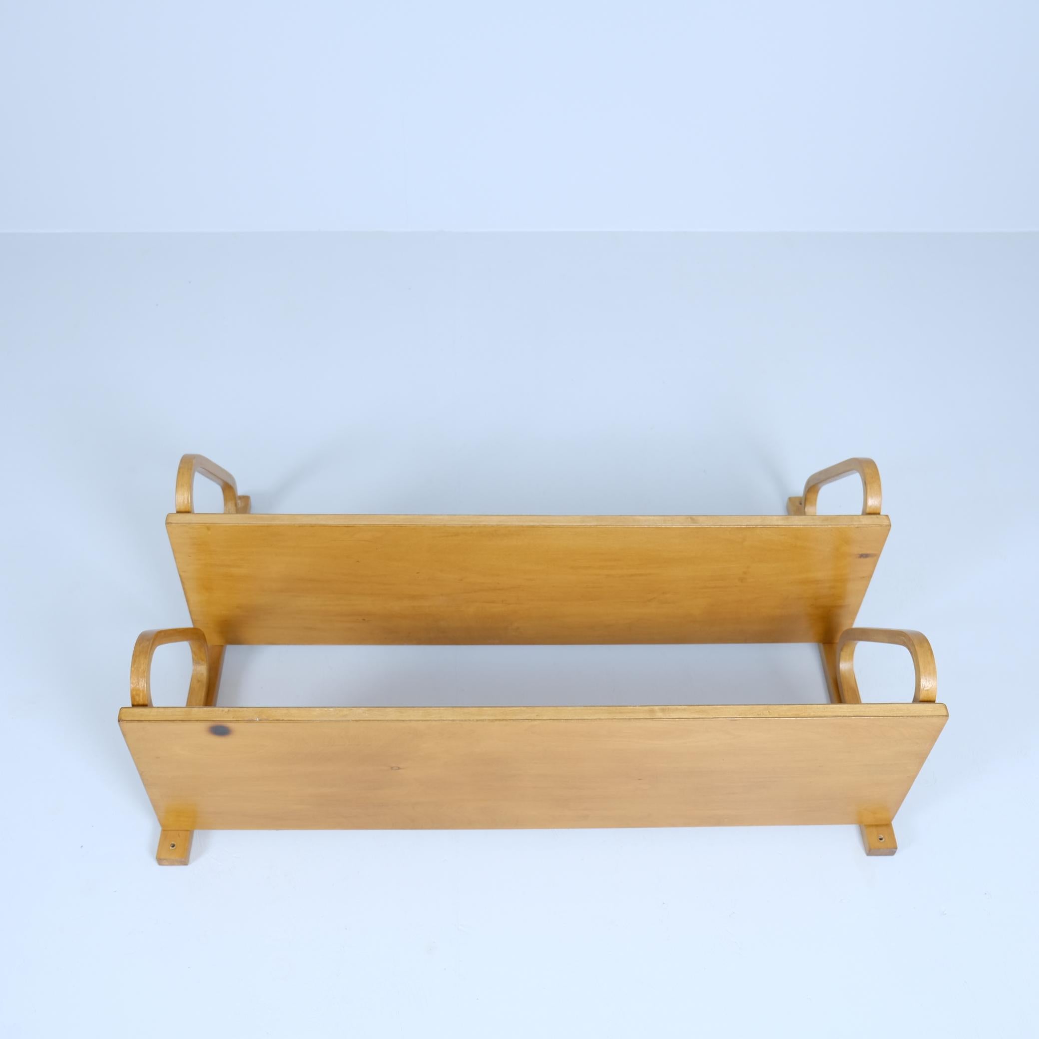 Estantería doble minimalista Alvar Aalto Modelo 112-2 en abedul, Artek Años 50 Escandinavo moderno en venta