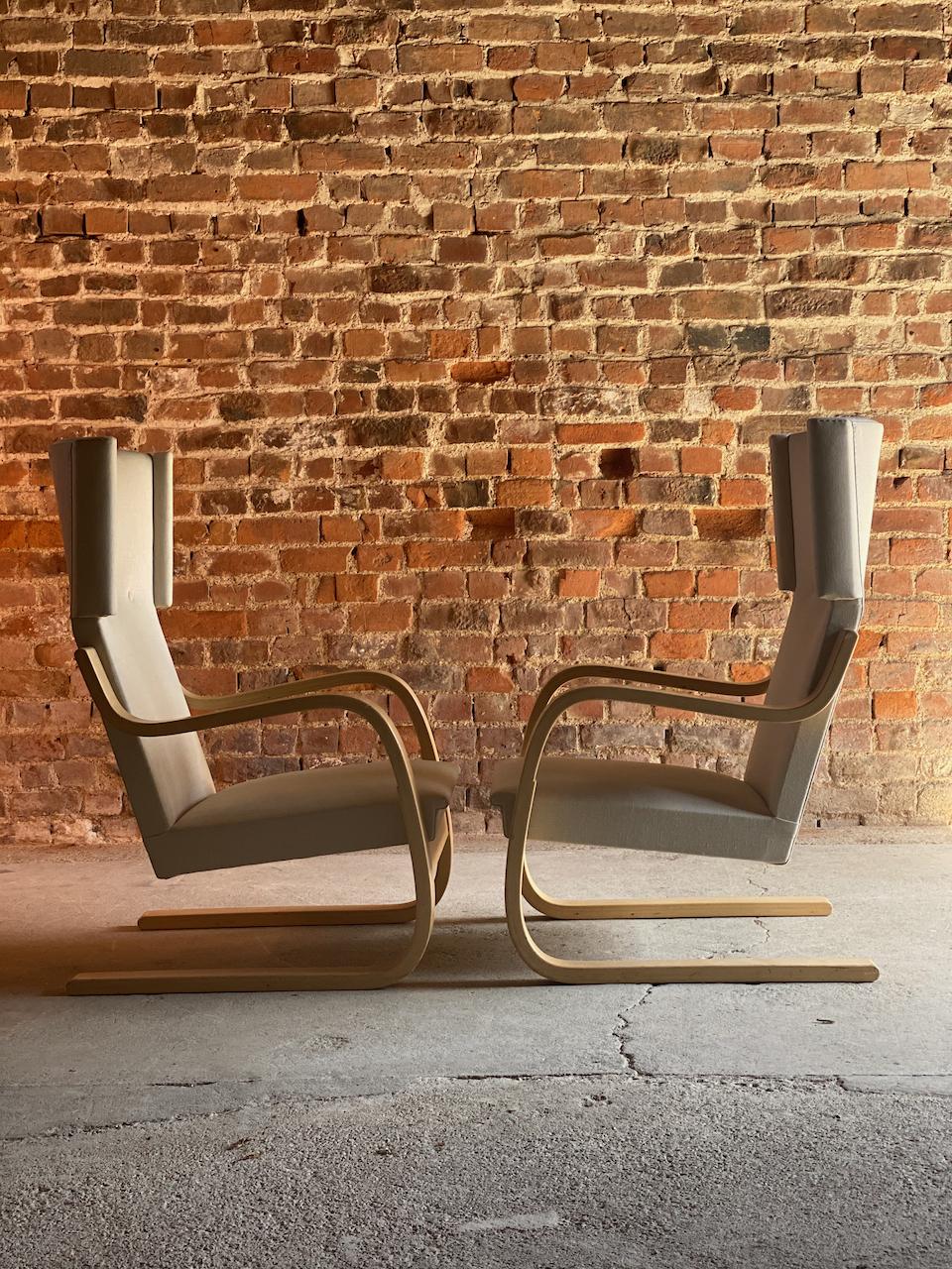 Alvar Aalto Model 401 Armchairs Matching Pair Artek Midcentury Design, Finland In Good Condition In Longdon, Tewkesbury