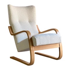 Alvar Aalto Model 401 Cantilever Lounge Chair Bouclé by Finmar circa 1940 No:1