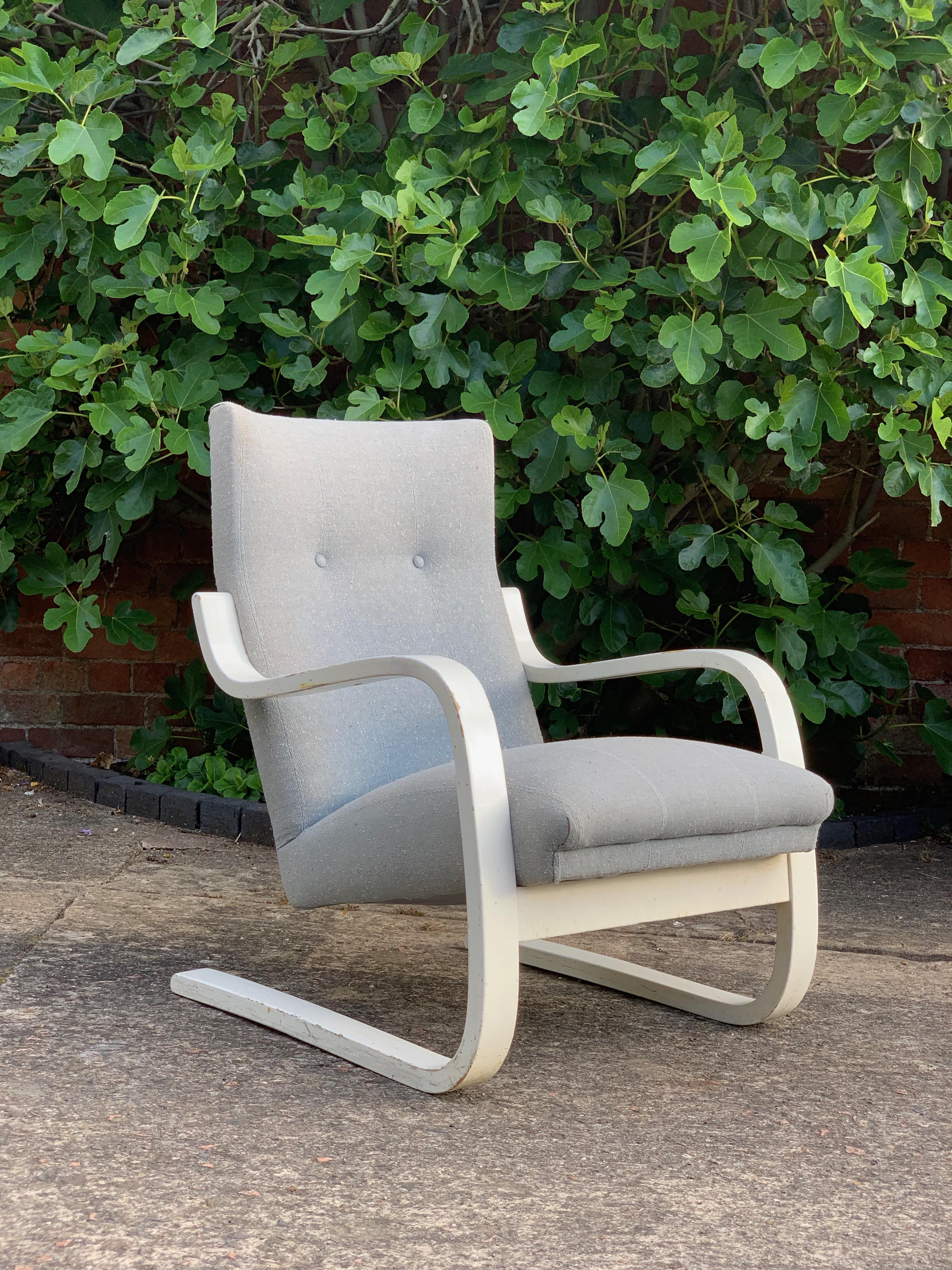 Birch Alvar Aalto Model 401 Lounge Chair Armchair by Artek, circa 1938
