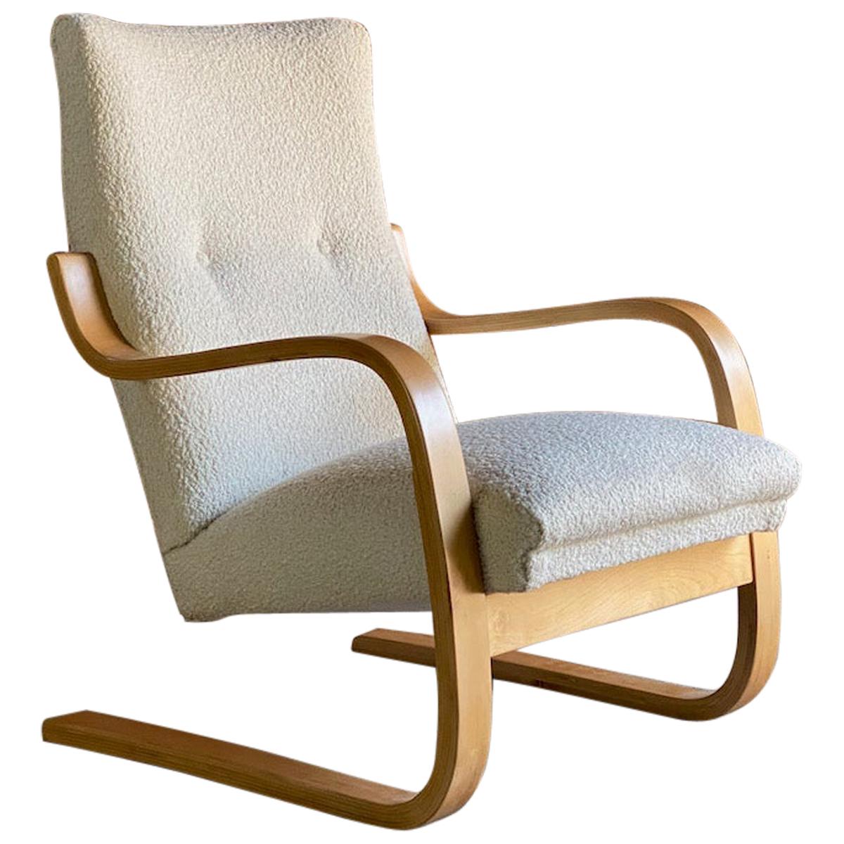 Alvar Aalto Model 401 Lounge Chair in Bouclé Finland circa 1938 No 2