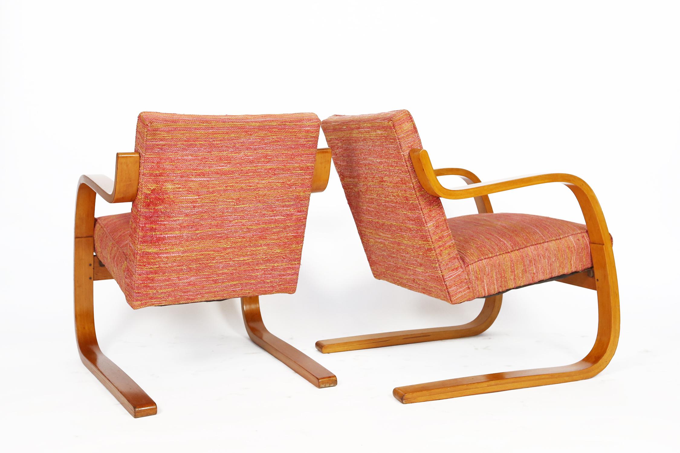 Alvar Aalto Modell 402 Paar Loungesessel:: 1940er Jahre (Finnisch)