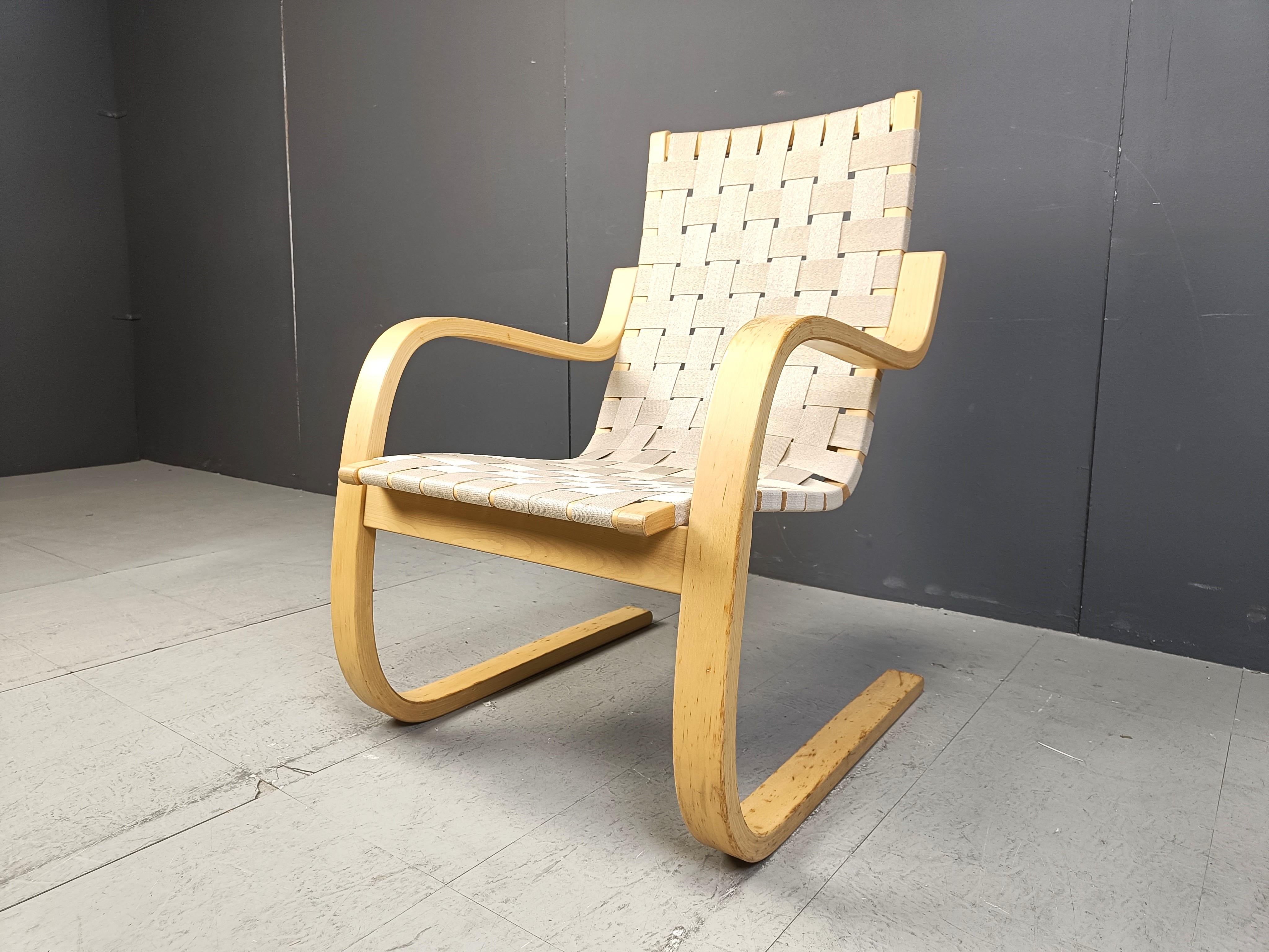 Fabric Alvar Aalto Model 406 armchair for Artek, 1970s
