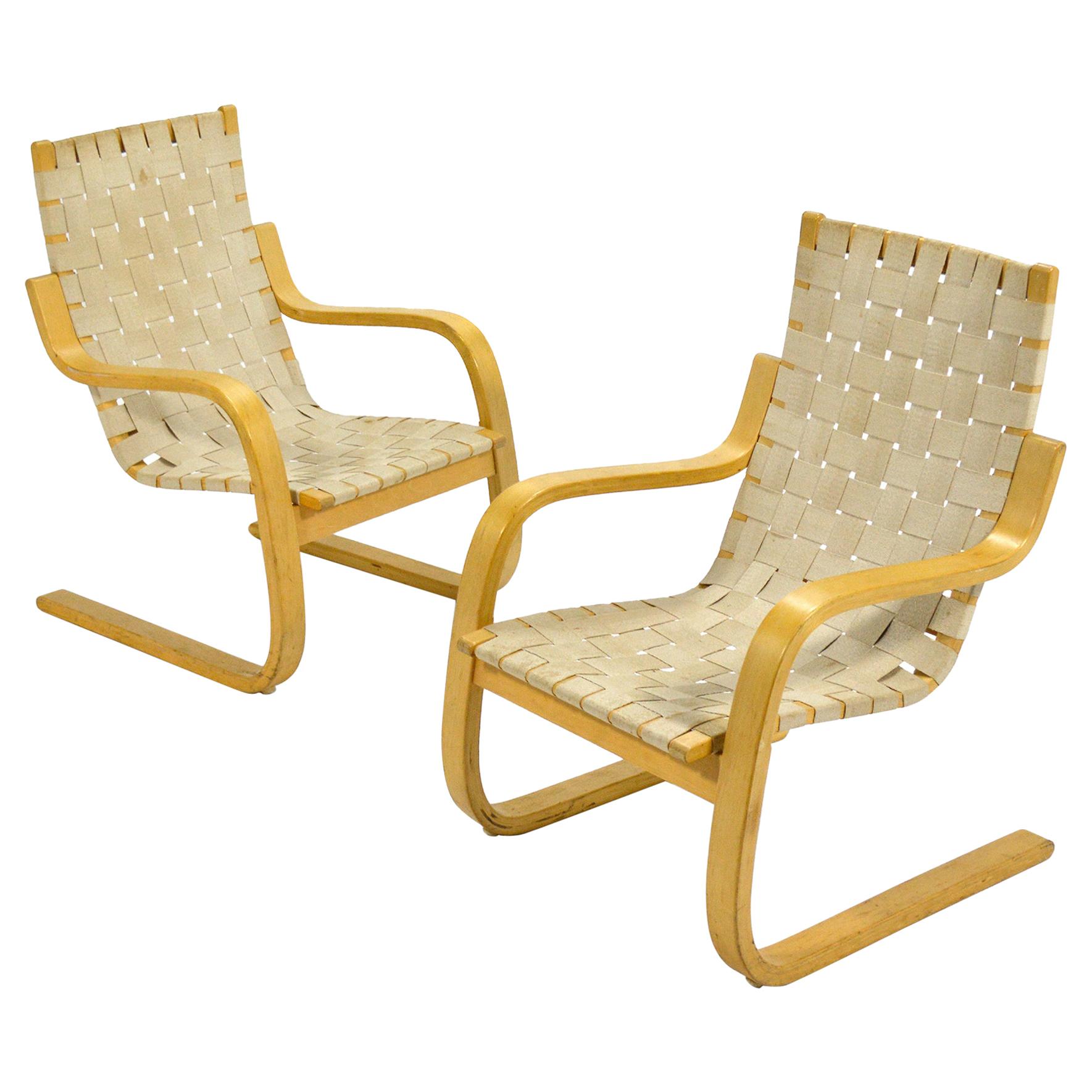 Alvar Aalto Model 406 Lounge Chairs For Sale