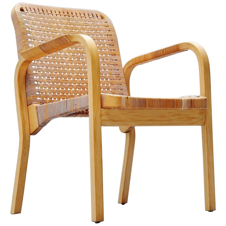 Alvar Aalto Model 45 Armchair Cane Artek, Finland, 1947 at 1stDibs