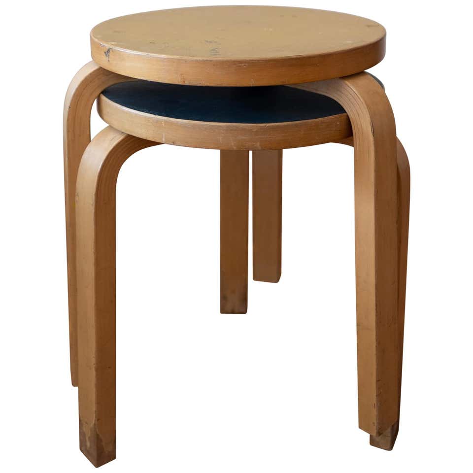 Stool 60 by Alvar Aalto and distributed by Finmar For Sale at 1stDibs