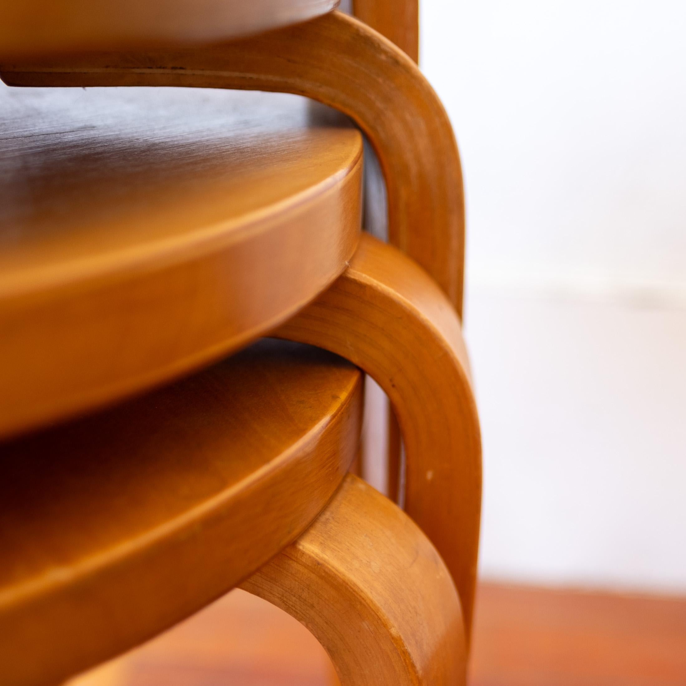 Milieu du XXe siècle Alvar Aalto+Aalto Model No 60 Tabourets empilables en bouleau pour Artek 1950s en vente