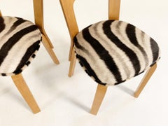 Alvar Aalto Model 66 Chairs in Zebra Hide, Pair