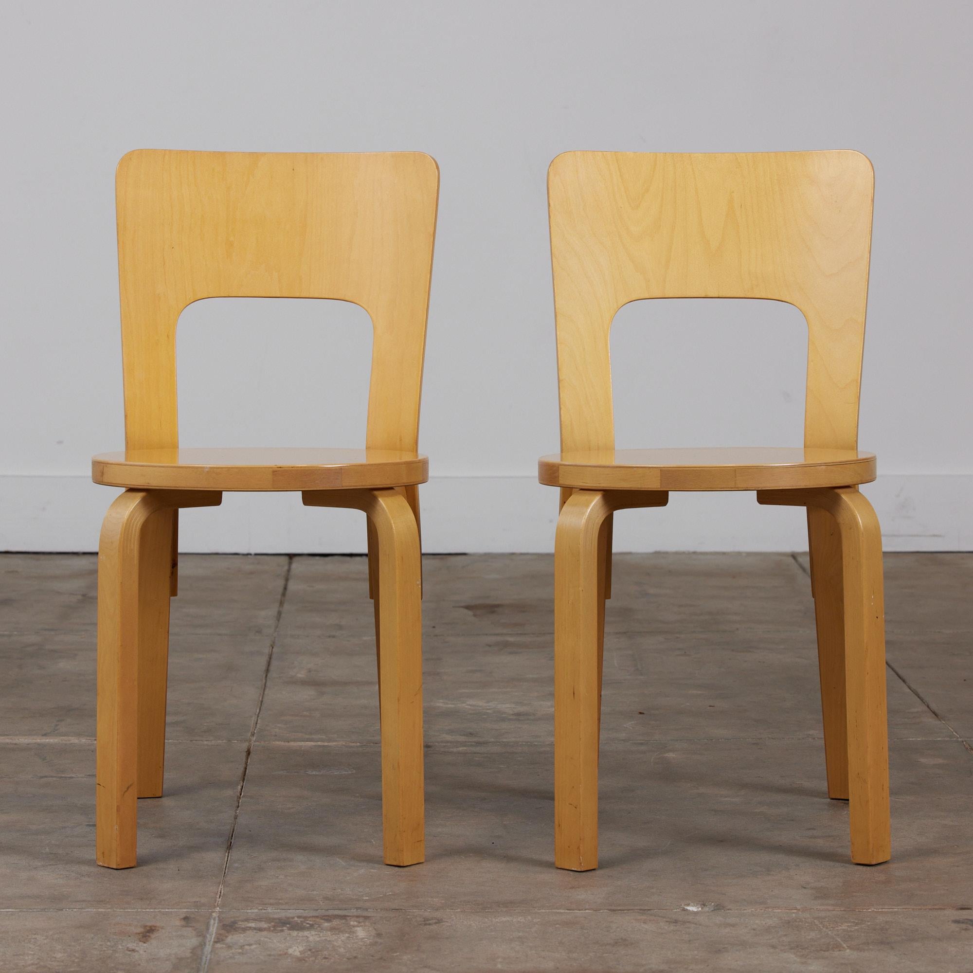 Mid-Century Modern Alvar Aalto Model 66 Dining Chair for Artek