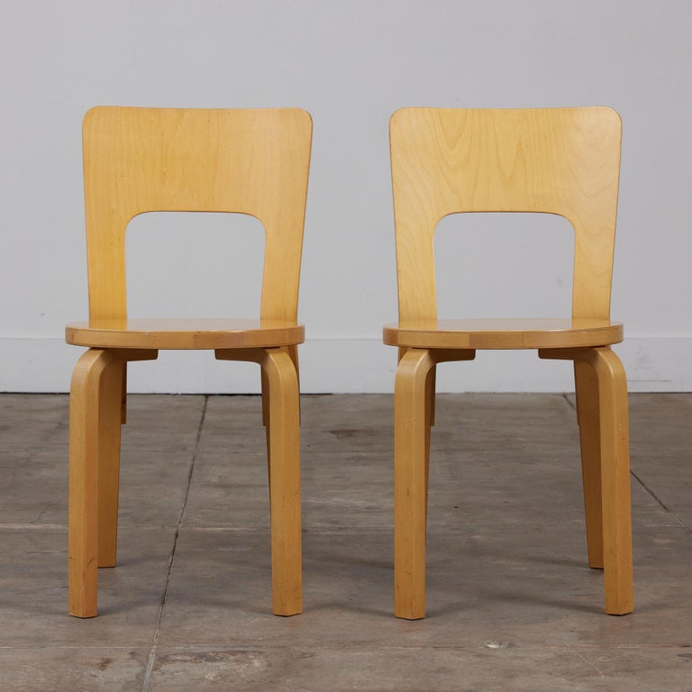 Mid-Century Modern Alvar Aalto Model 66 Dining Chair for Artek For Sale