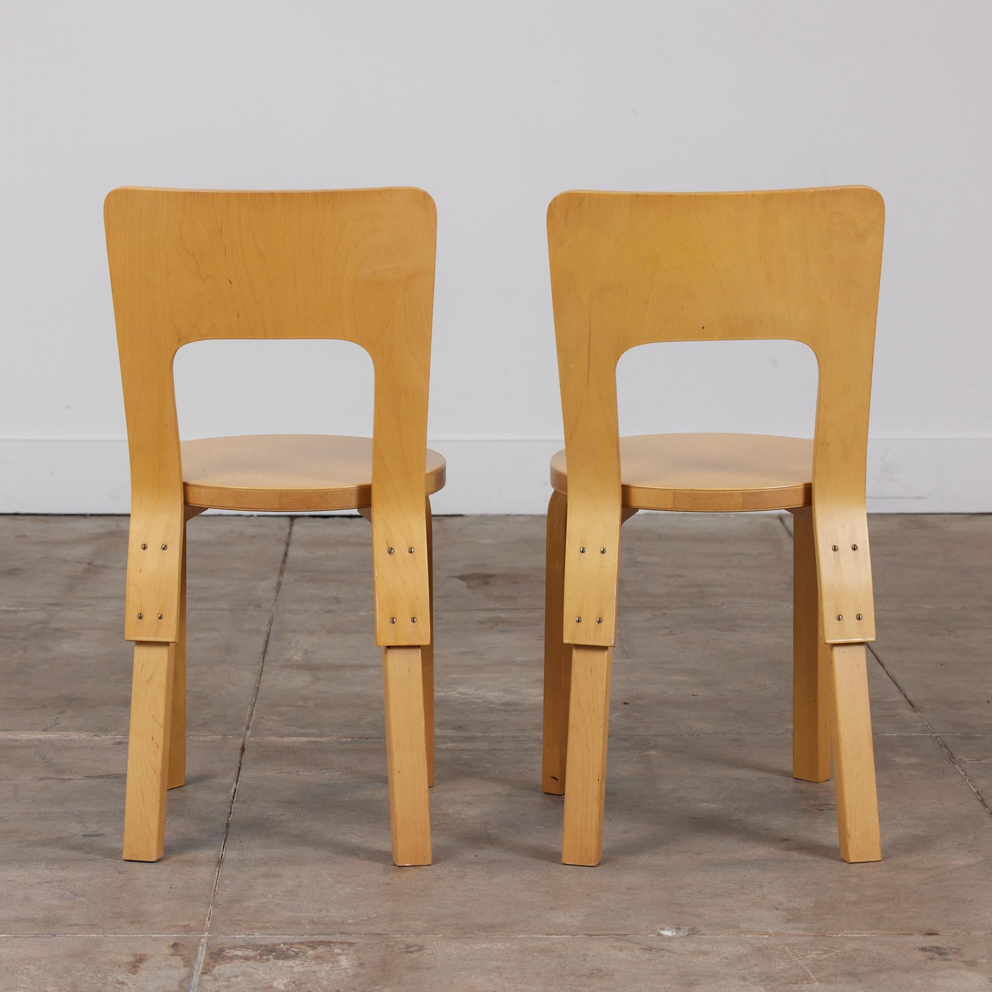 Birch Alvar Aalto Model 66 Dining Chair for Artek