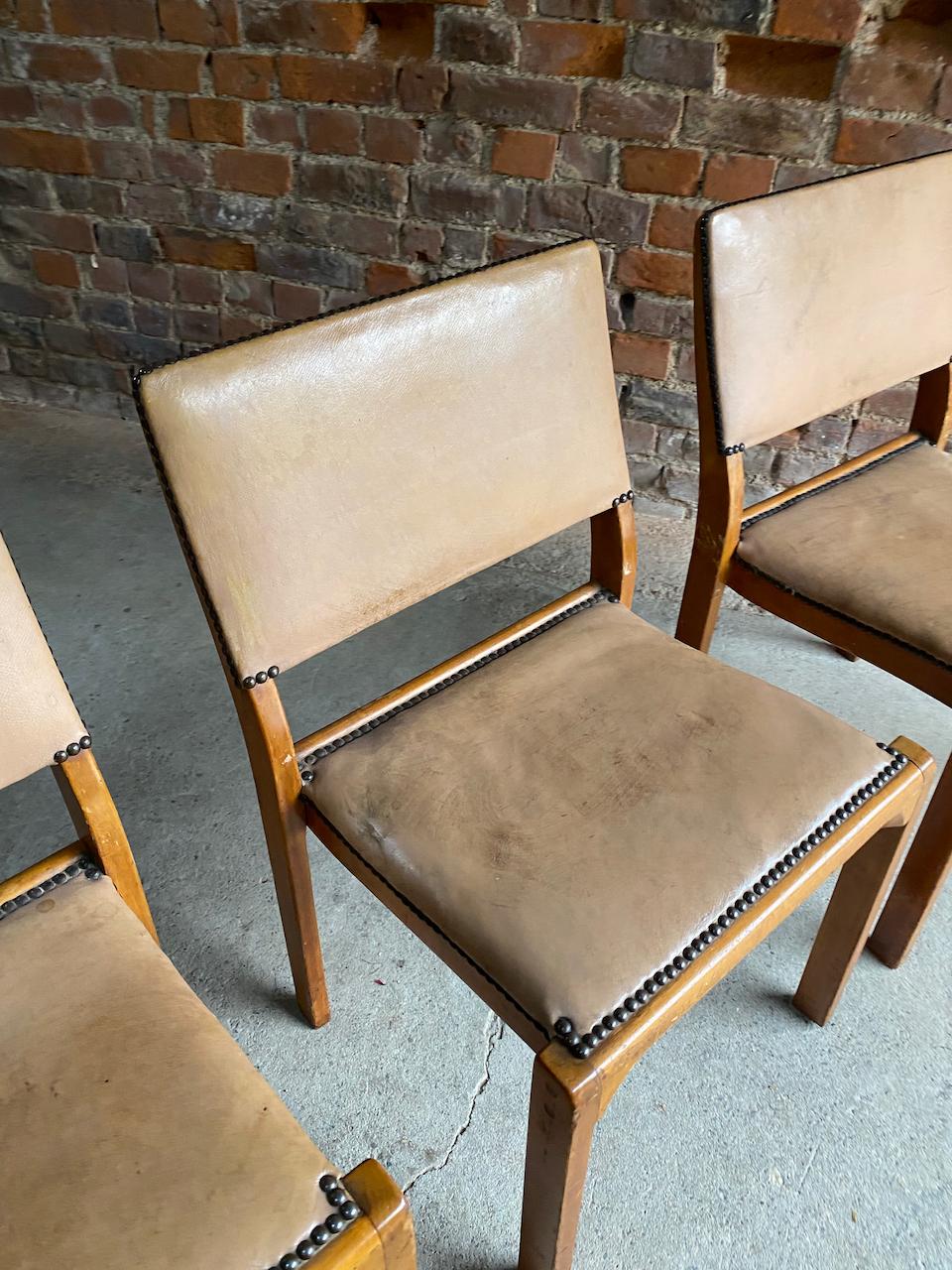 Alvar Aalto Model 91 Dining Table & Six Chairs by Finmar, Circa 1940 3