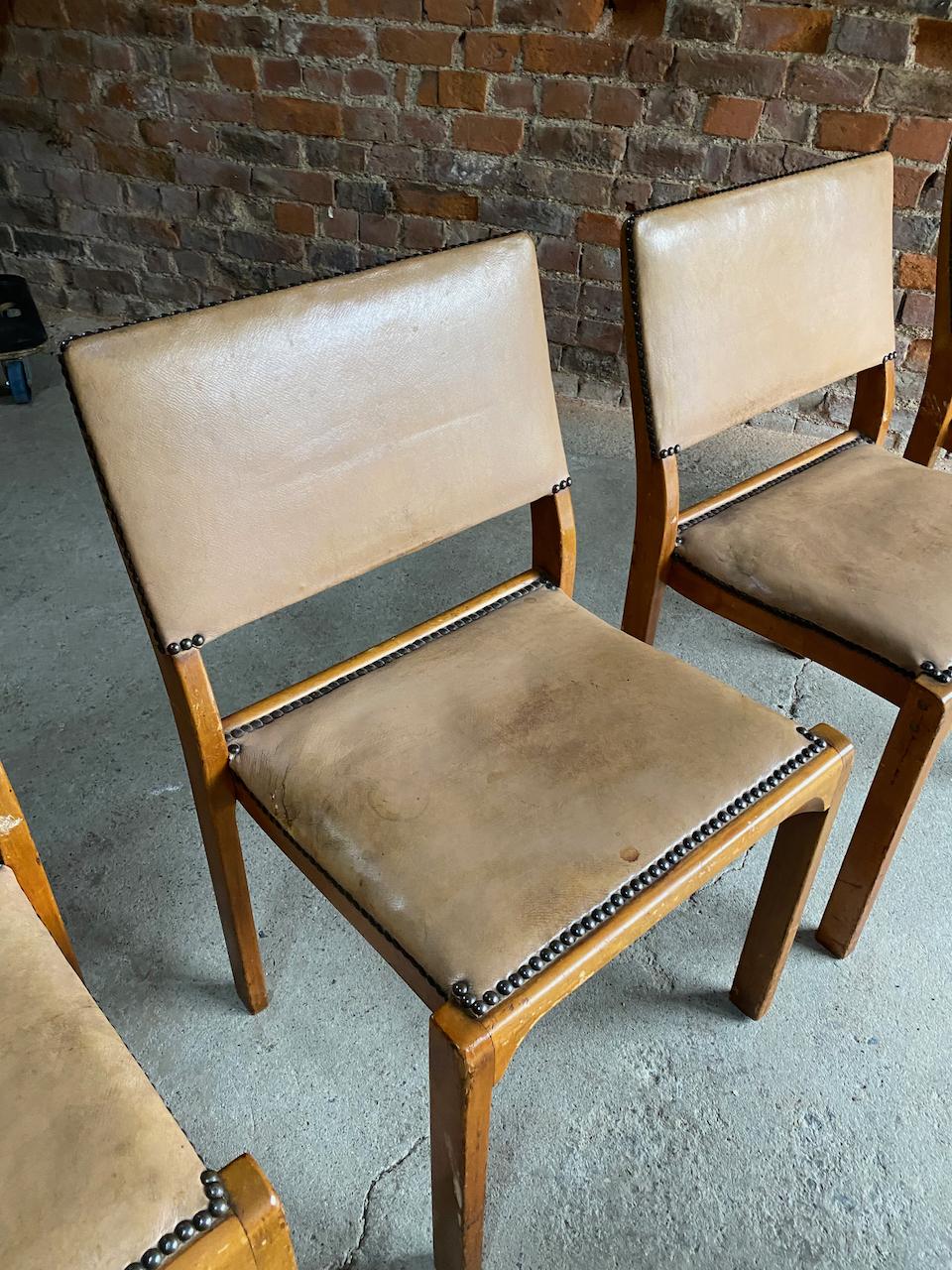 Alvar Aalto Model 91 Dining Table & Six Chairs by Finmar, Circa 1940 4
