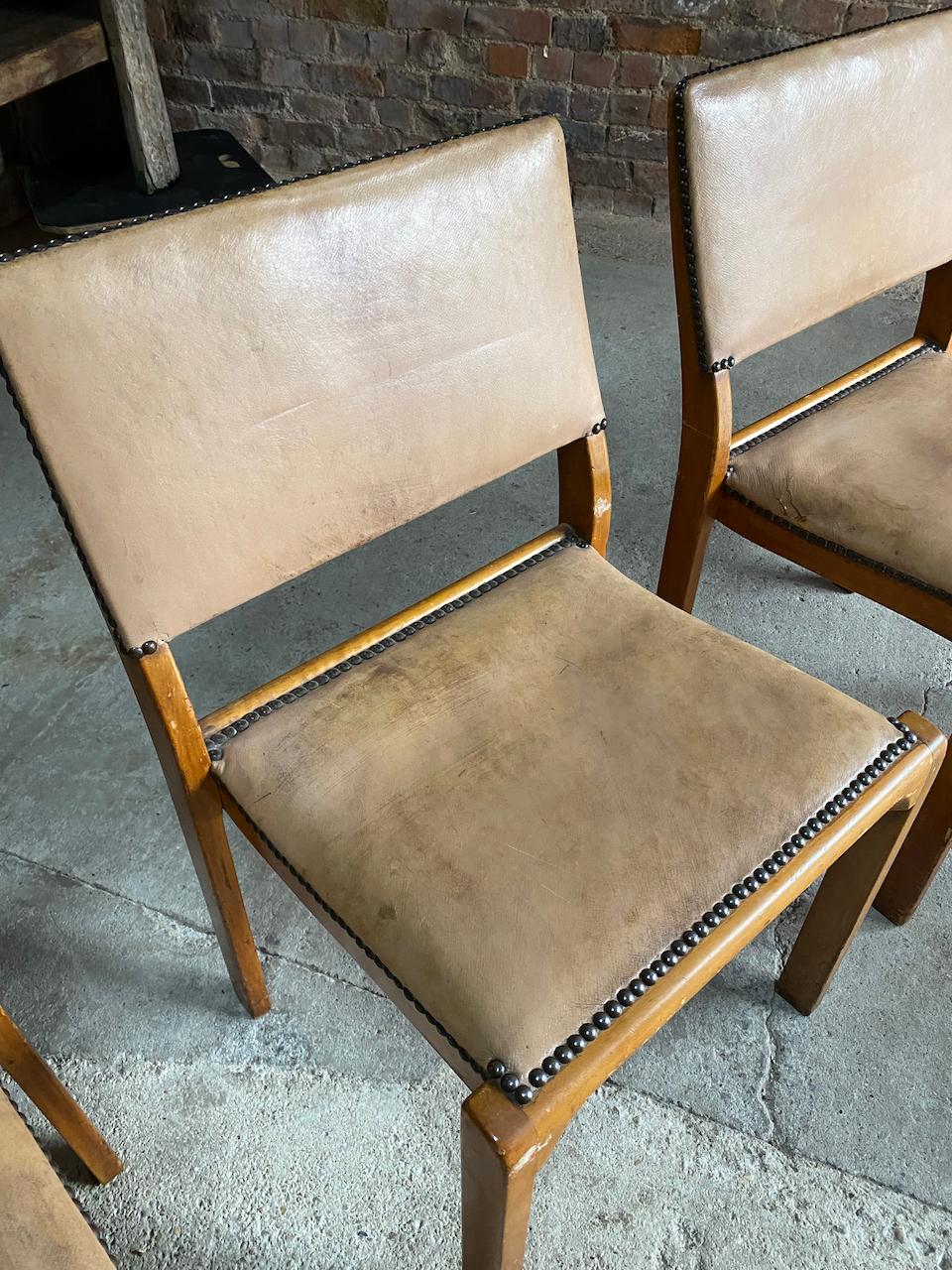 Alvar Aalto Model 91 Dining Table & Six Chairs by Finmar, Circa 1940 5