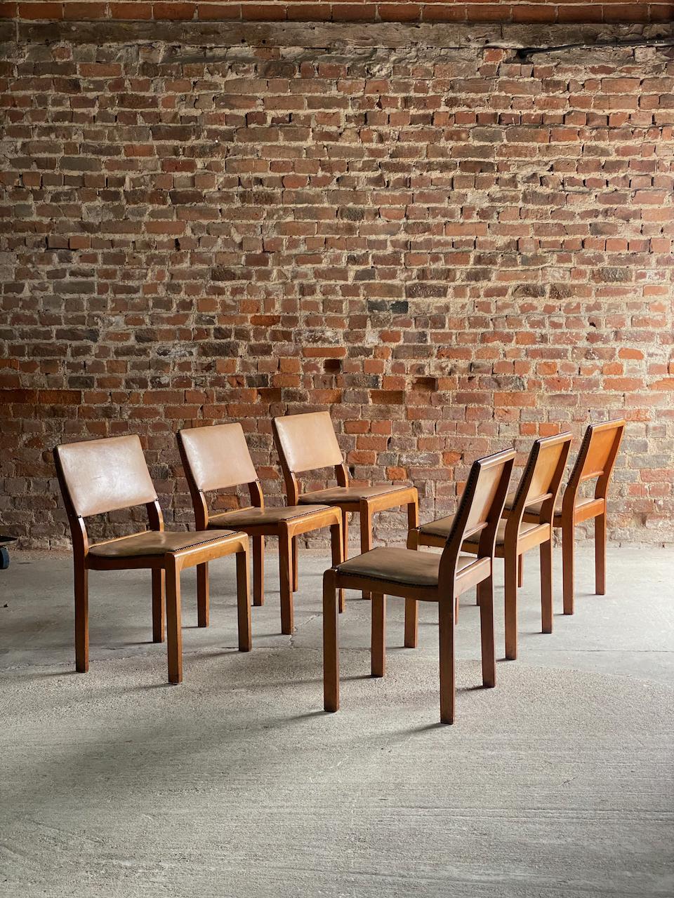 Alvar Aalto Model 91 Dining Table & Six Chairs by Finmar, Circa 1940 7
