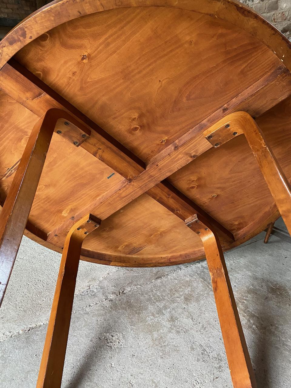Alvar Aalto Model 91 Dining Table & Six Chairs by Finmar, Circa 1940 9