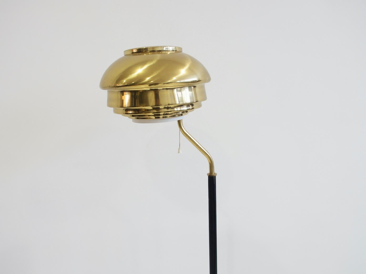 Finnish Alvar Aalto Model A808 Brass Floor Lamp For Sale