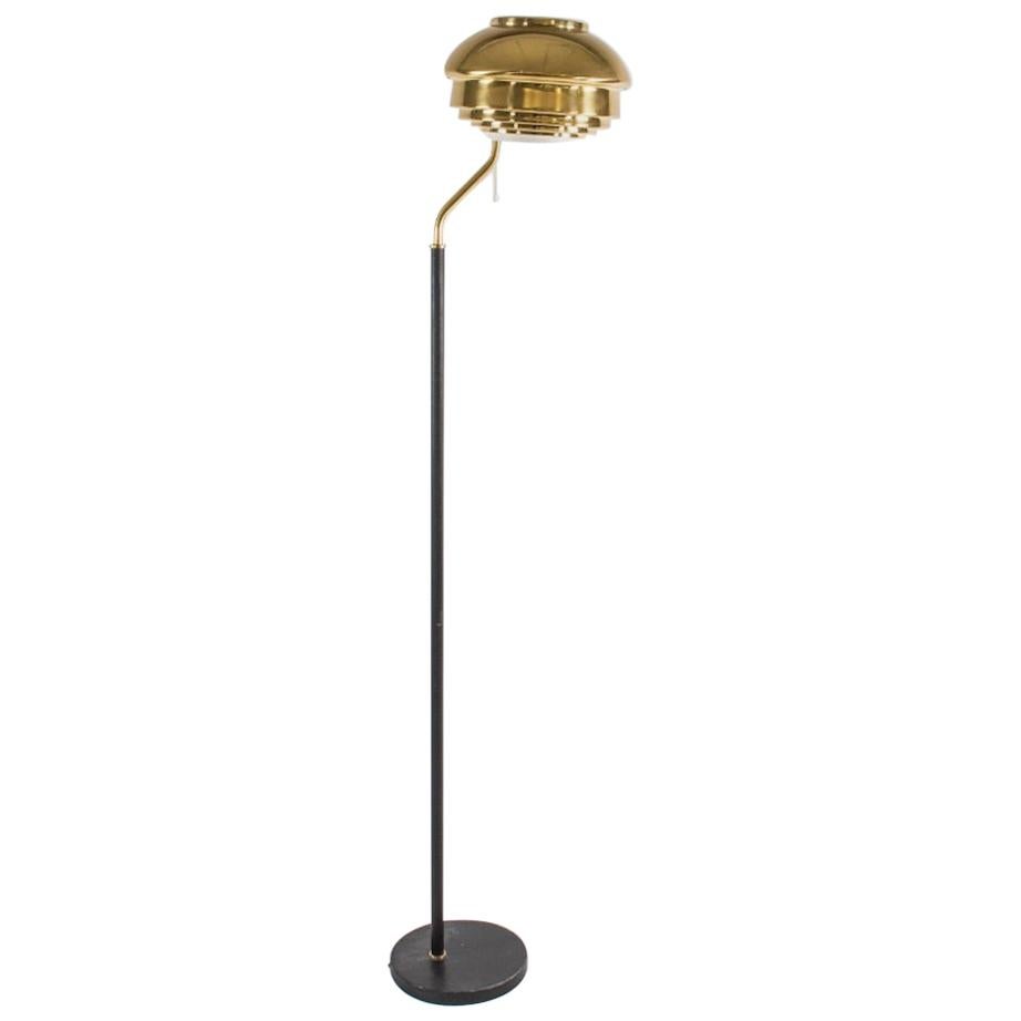 Alvar Aalto Model A808 Brass Floor Lamp