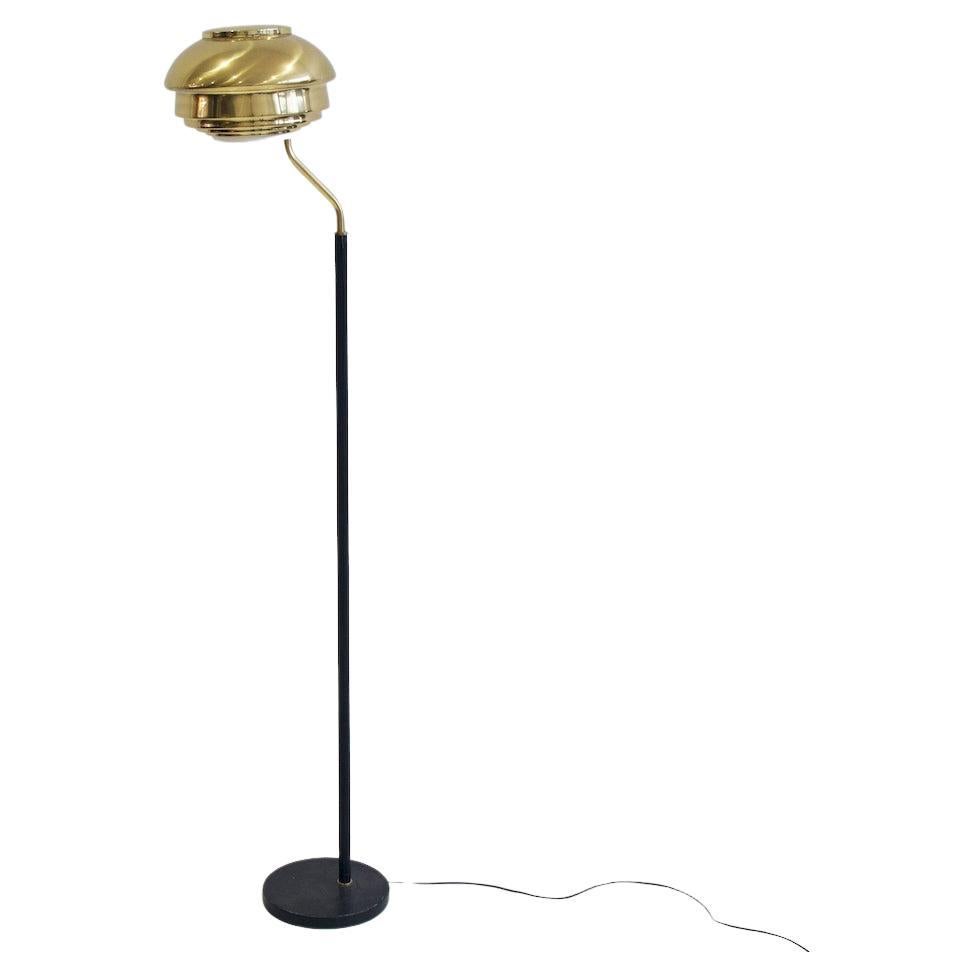 Alvar Aalto Model A808 Brass Floor Lamp For Sale