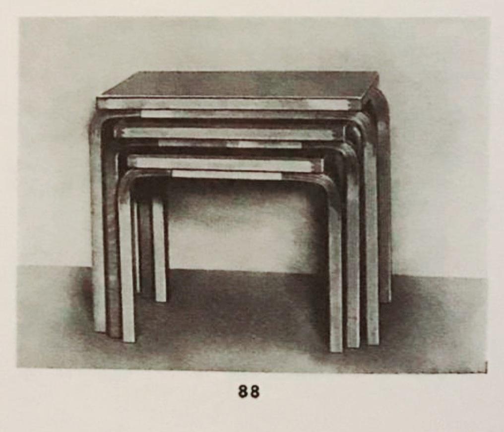 Alvar Aalto Nesting Table Set Model E88, Artek, 1950s 9