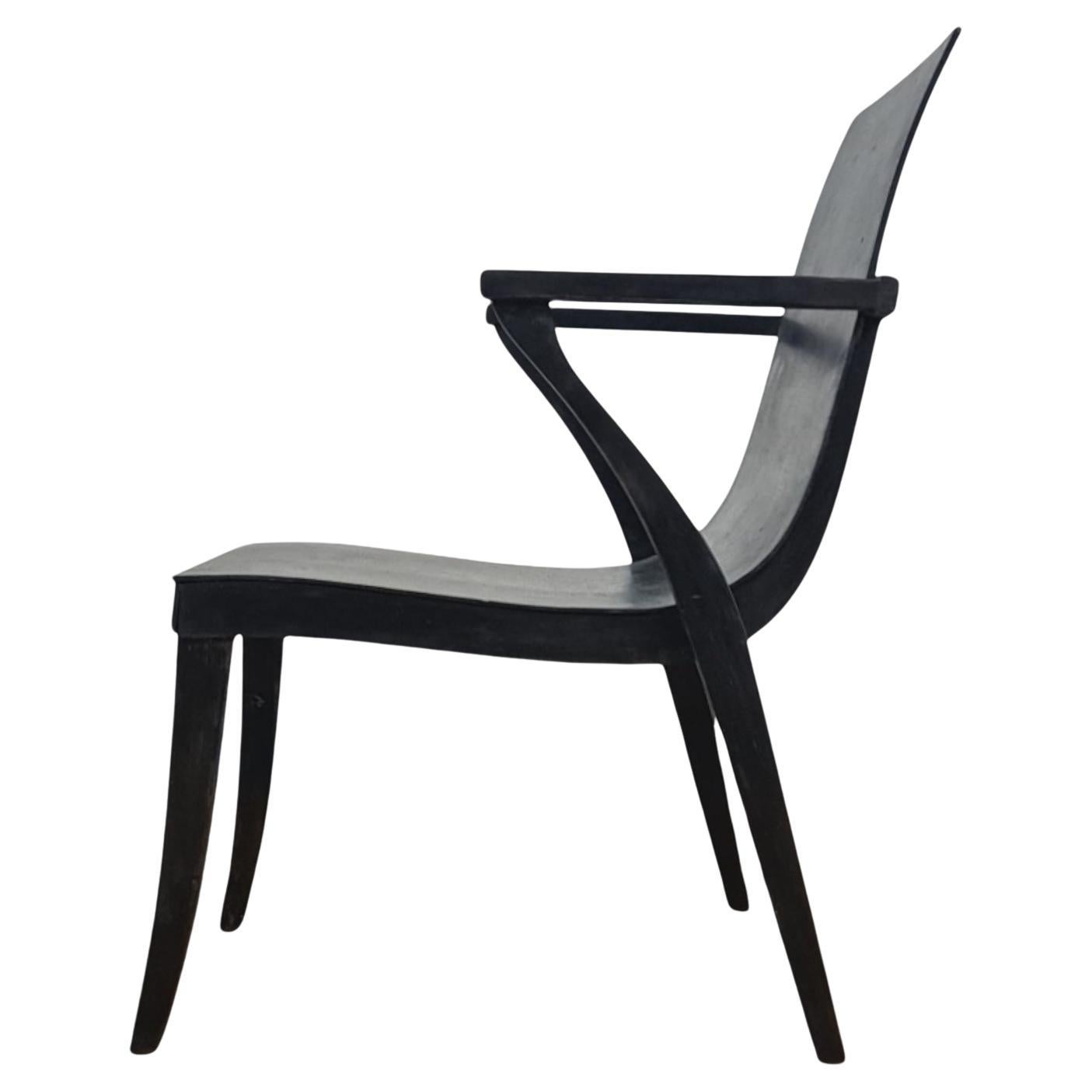 This extremely rare solid birch and bent birch plywood armchair was designed by Finnish architect Alvar Aalto and Otto Korhonen, who was one of the best known Finnish cabinetmakers and factory owners.  Otto founded Huonekalu- ja Rakennustyötehdas