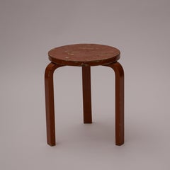 Alvar Aalto overpainted red stool 60, 1930s