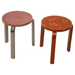 Alvar Aalto overpainted red stool 60, 1930s