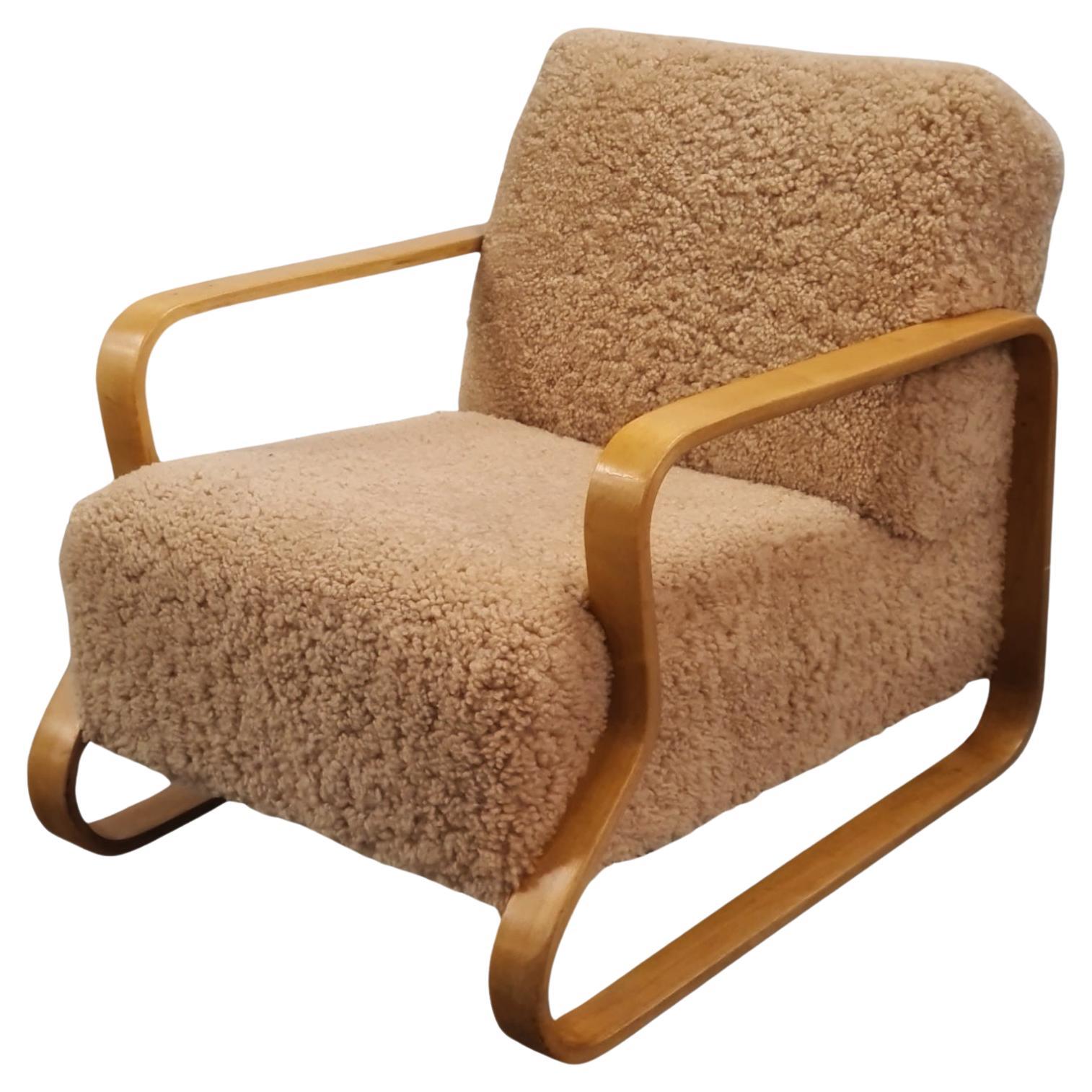 Alvar Aalto, Paded Paimio 44 Lounge chair, Artek 1950s