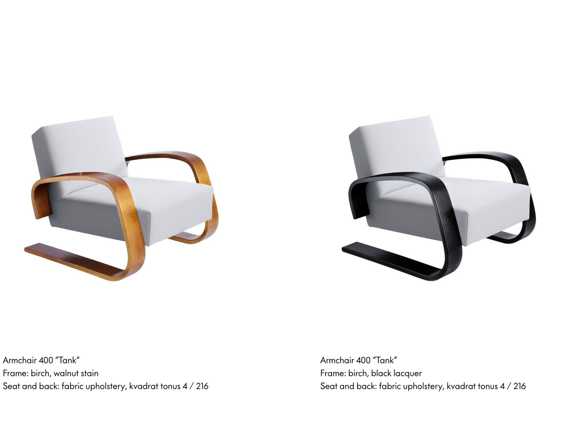 XXI secolo e contemporaneo Alvar Aalto Coppia di 400 poltrone 'Tank' del 1936 in pelle per Artek in vendita
