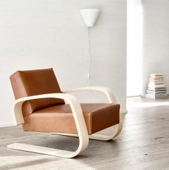 Alvar Aalto Pair of 400 ‘Tank’ 1936 Lounge Chairs in Fabric and Birch for Artek