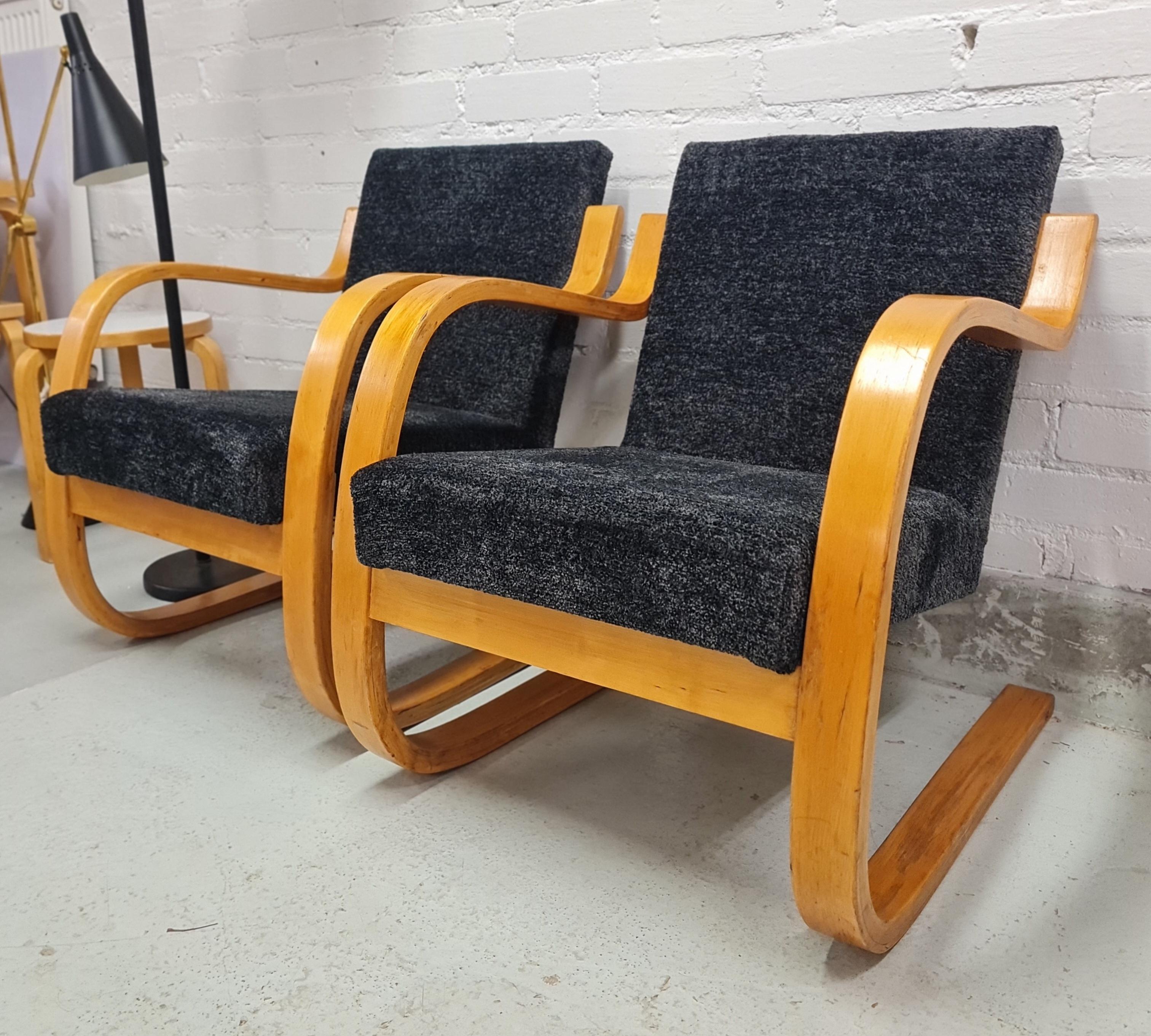 Paire de fauteuils luge Artek modèle 402, 1950, Alvar Aalto+Aalto en vente 4