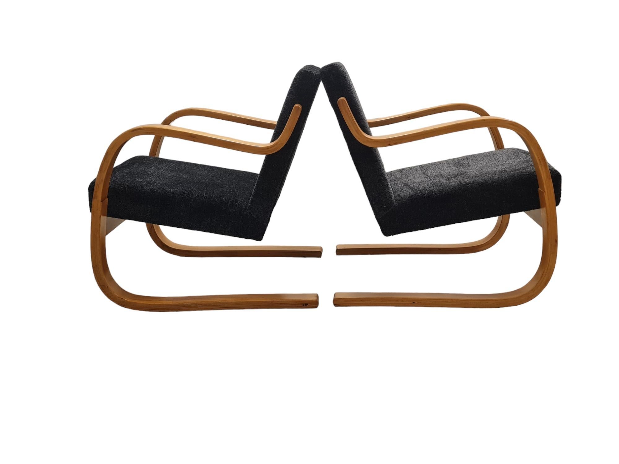Paire de fauteuils luge Artek modèle 402, 1950, Alvar Aalto+Aalto Bon état - En vente à Helsinki, FI