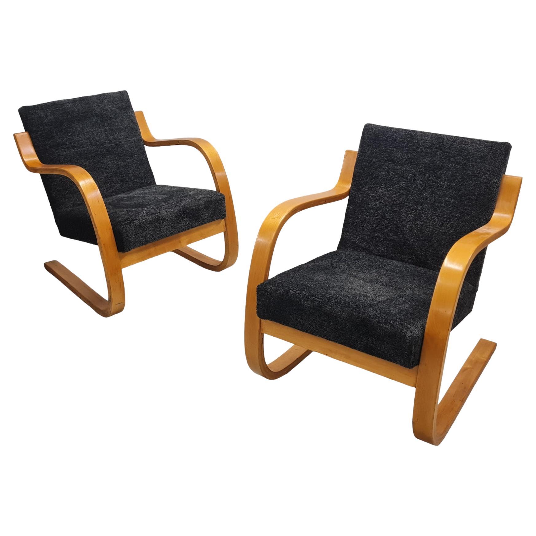Paire de fauteuils luge Artek modèle 402, 1950, Alvar Aalto+Aalto en vente