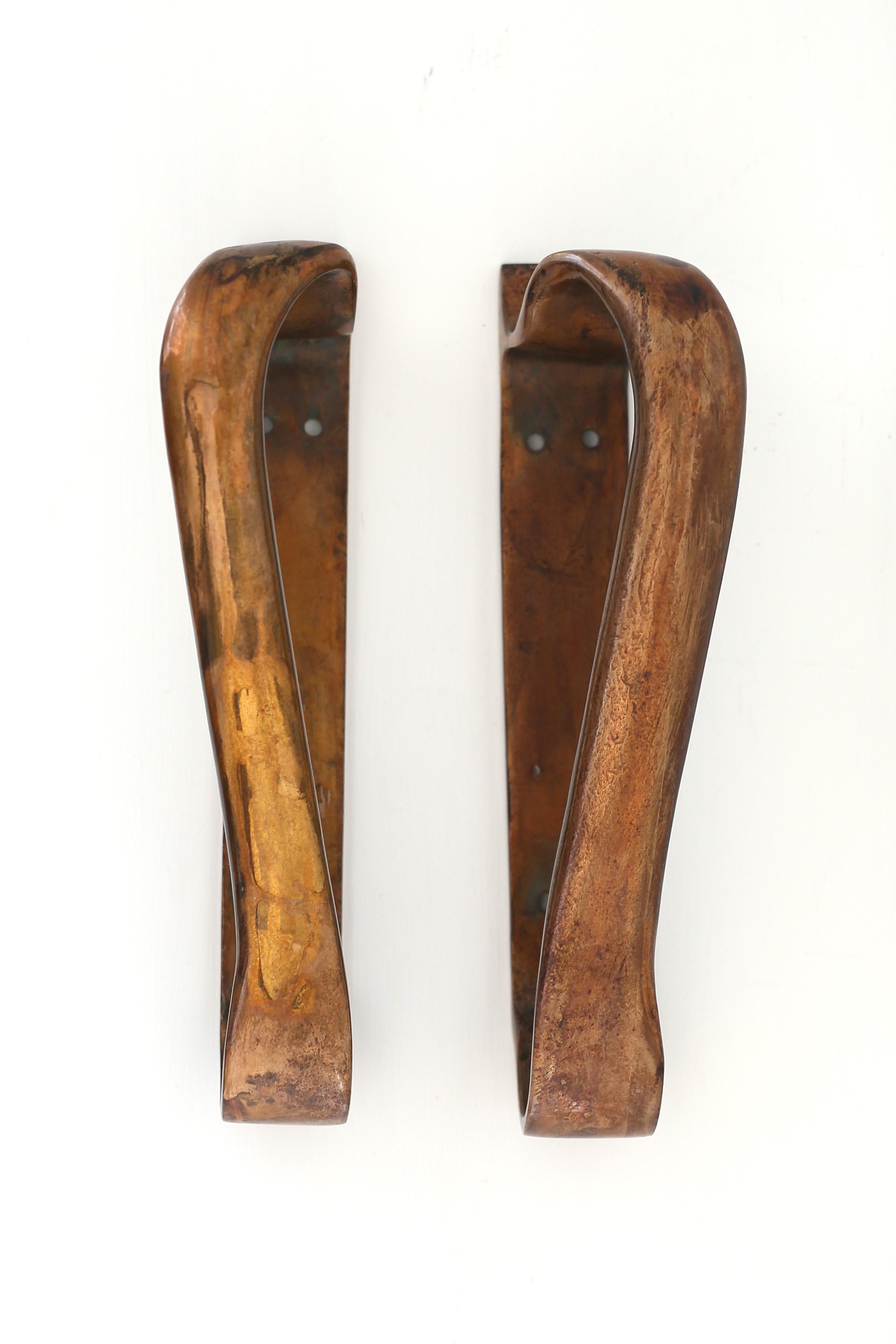Alvar Aalto, Pair of  door handels in brass for Valaistustyö For Sale 3