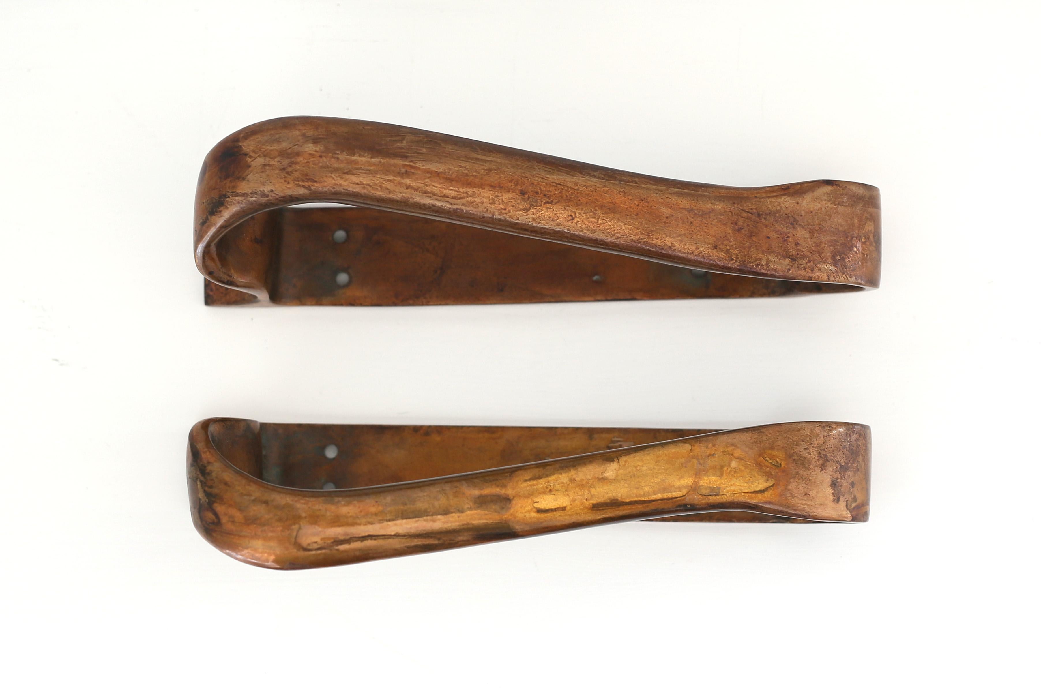 Alvar Aalto, Pair of  door handels in brass for Valaistustyö For Sale 2