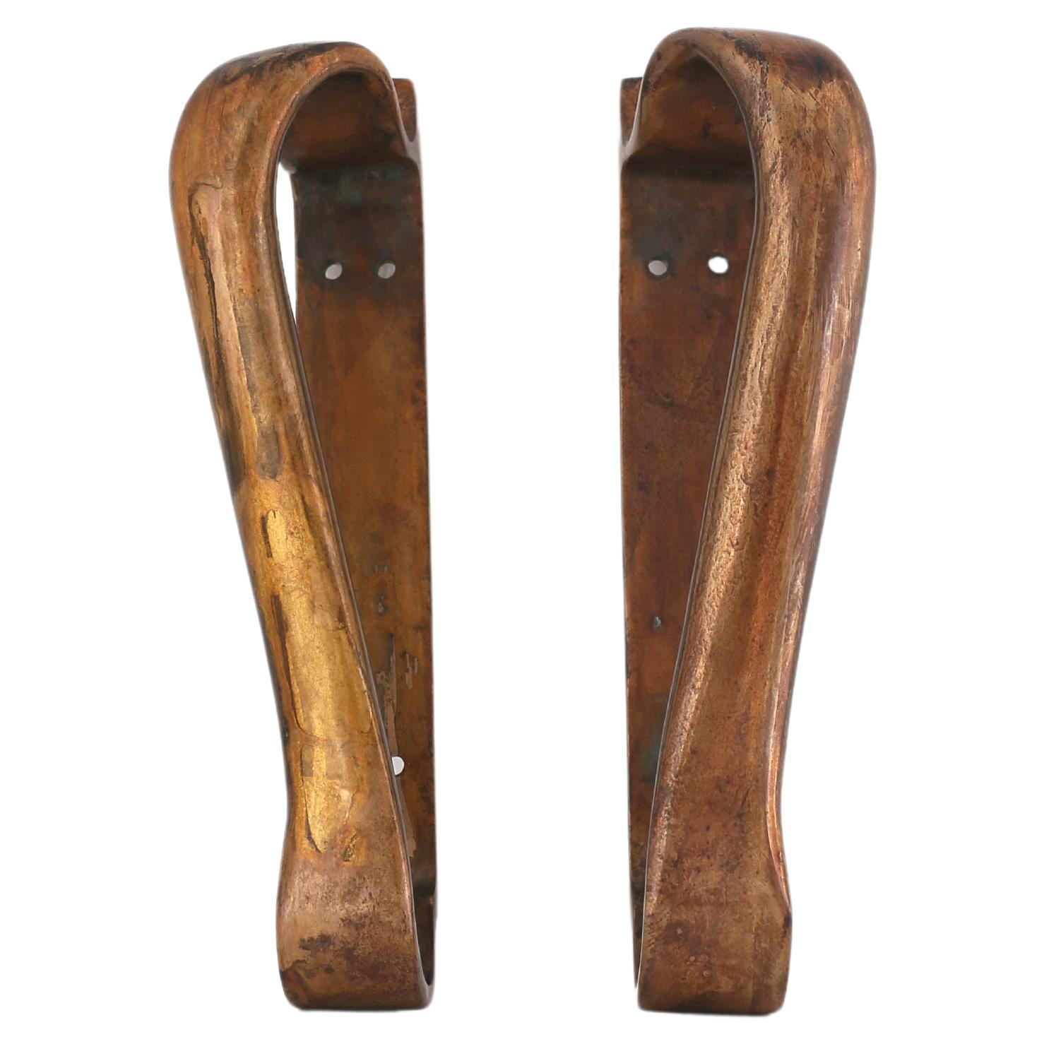 Alvar Aalto, Pair of  door handels in brass for Valaistustyö