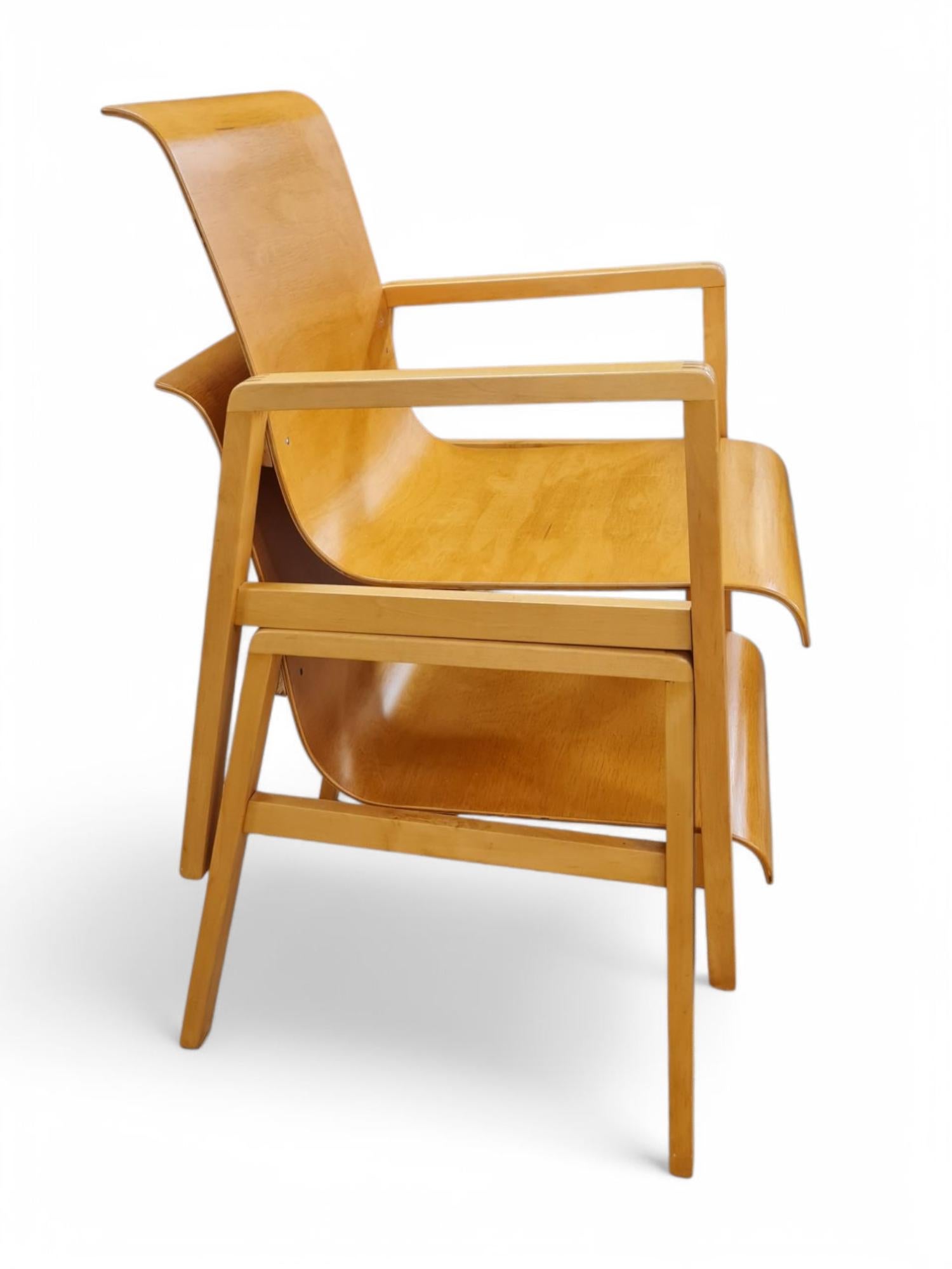 Alvar Aalto Flursesselpaar Modell 403 in Honey Birke, Artek 1950er Jahre im Angebot 2