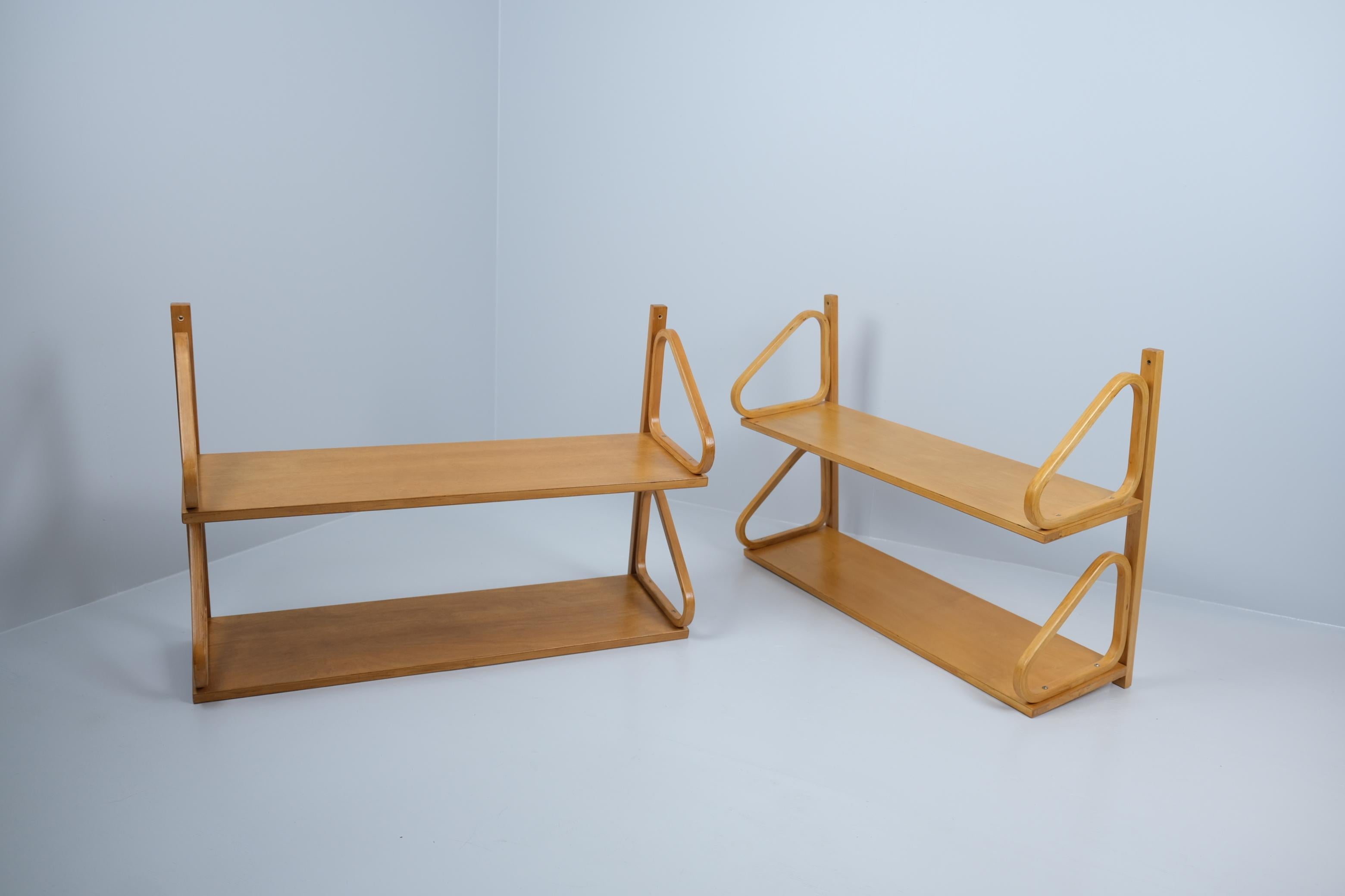 Alvar Aalto Pair of Minimalistic Iconic Shelves Model 112-2 for Artek, 1940s For Sale 1