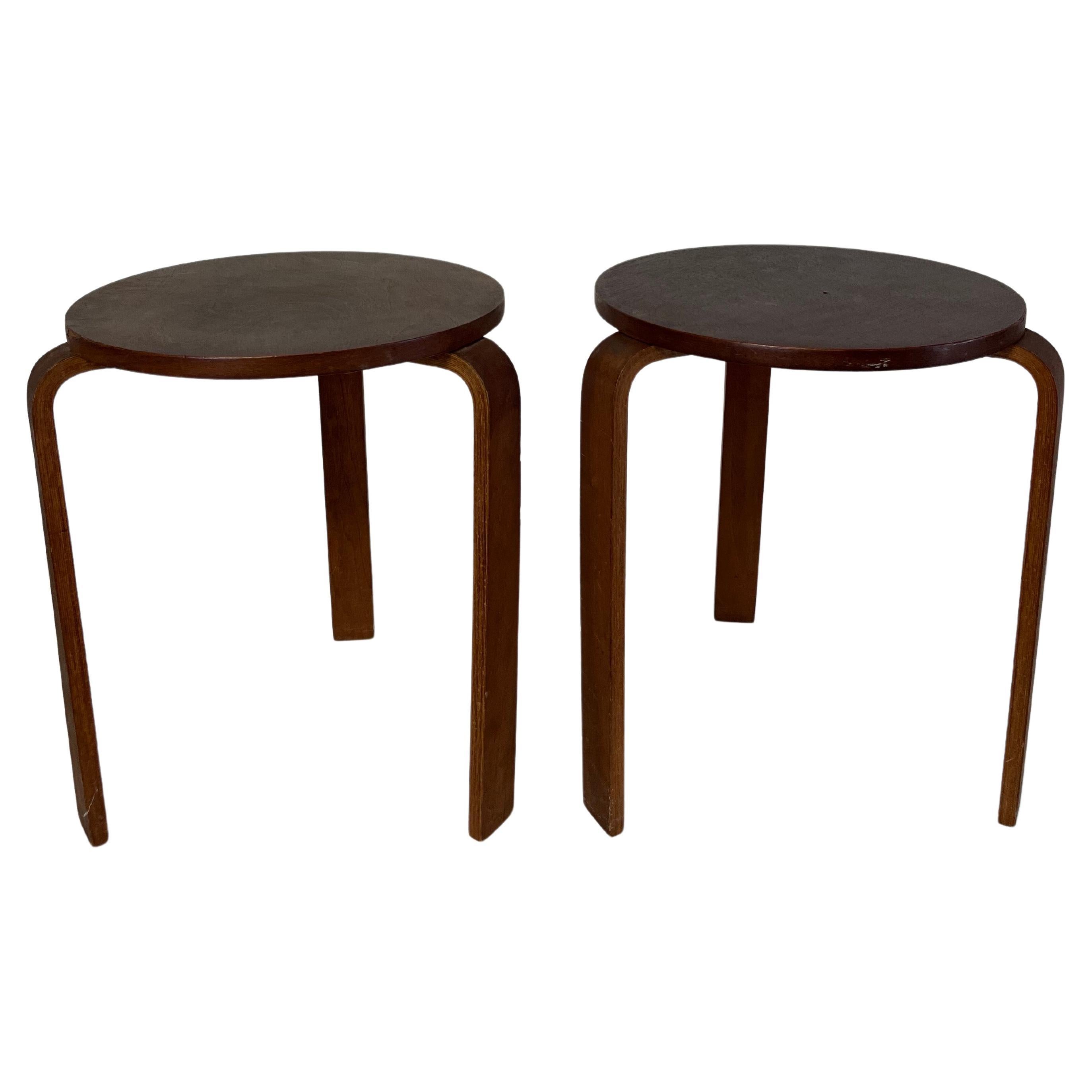 Alvar Aalto, Pair of Stacking Stools Model 60, Designed, 1933 For Sale