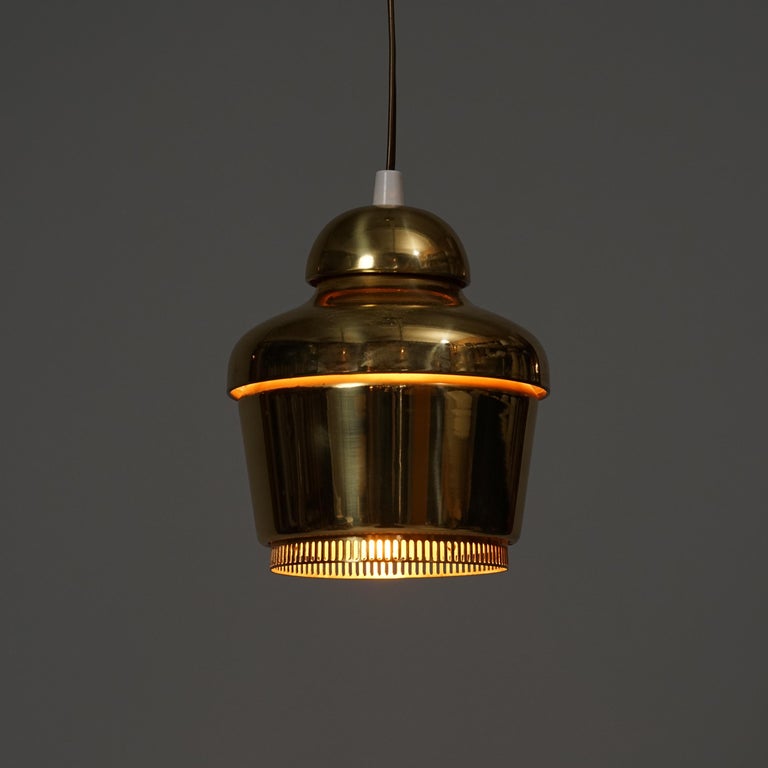Alvar Aalto Pendant Lamp Model A 330  Golden Bell for Valaistustyö, 1950s For  Sale at 1stDibs