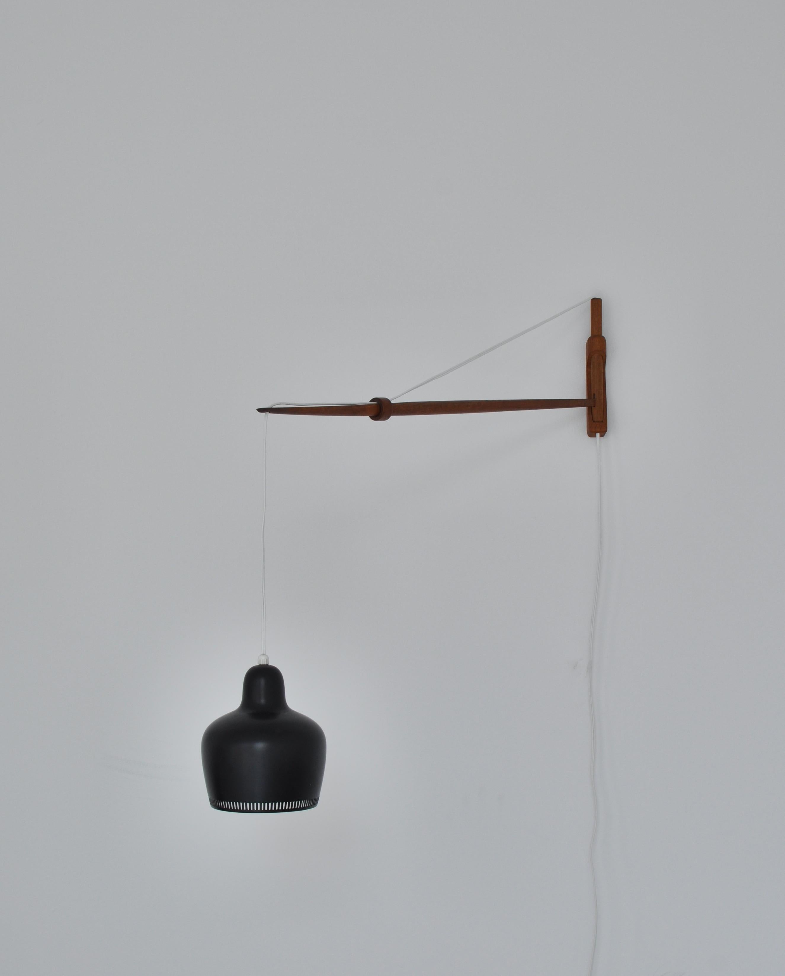 Mid-20th Century Alvar Aalto Pendant Wall Lamp, Louis Poulsen, 1960s Scandinavian Modern
