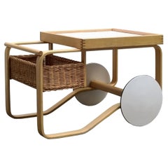 Alvar  Aalto for Artek Trolley '900' en abedul y azulejos, Finlandia años 70