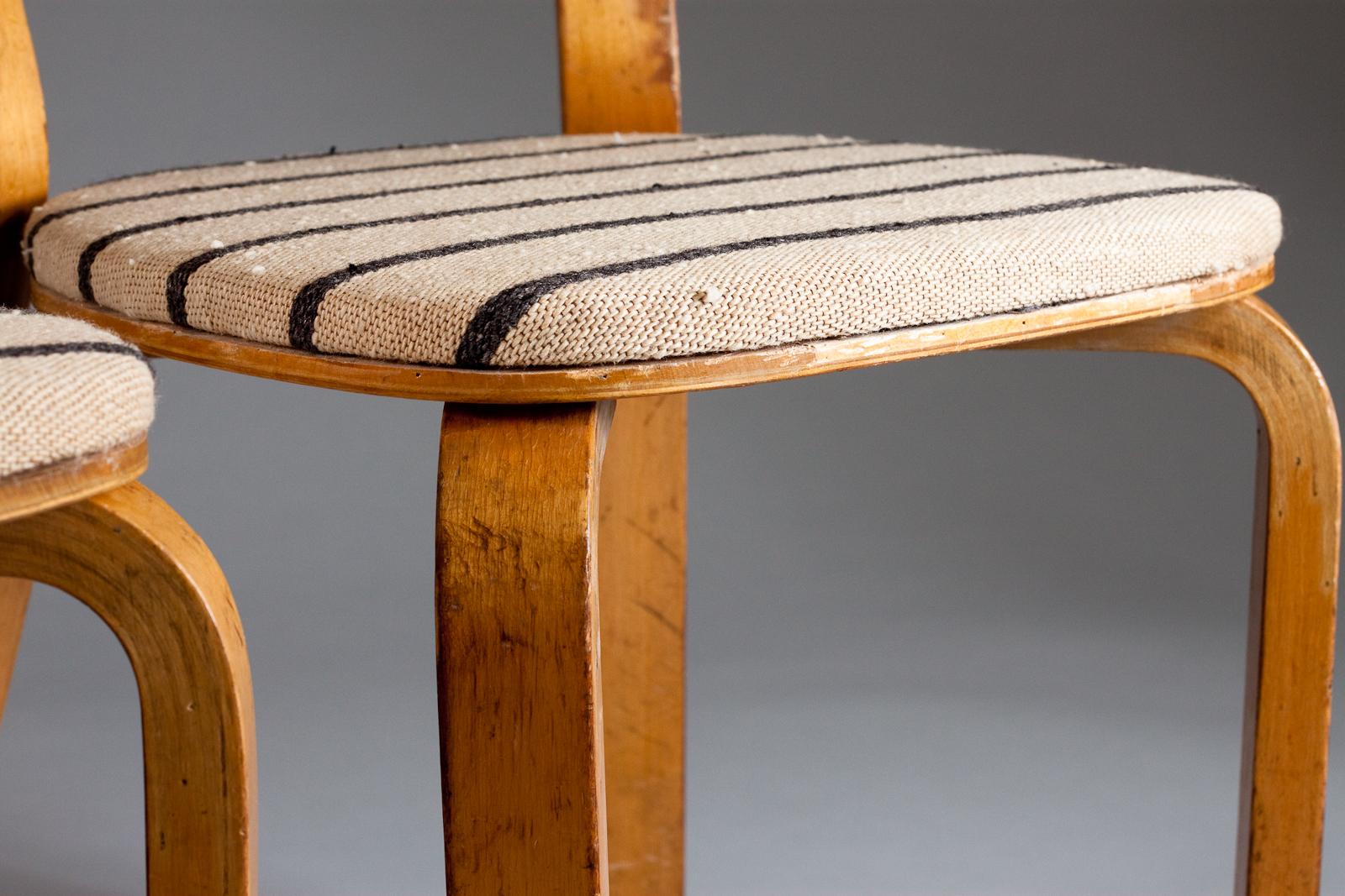 Scandinavian Modern Alvar Aalto, Rare Pair of 1930s 69 Chairs with 