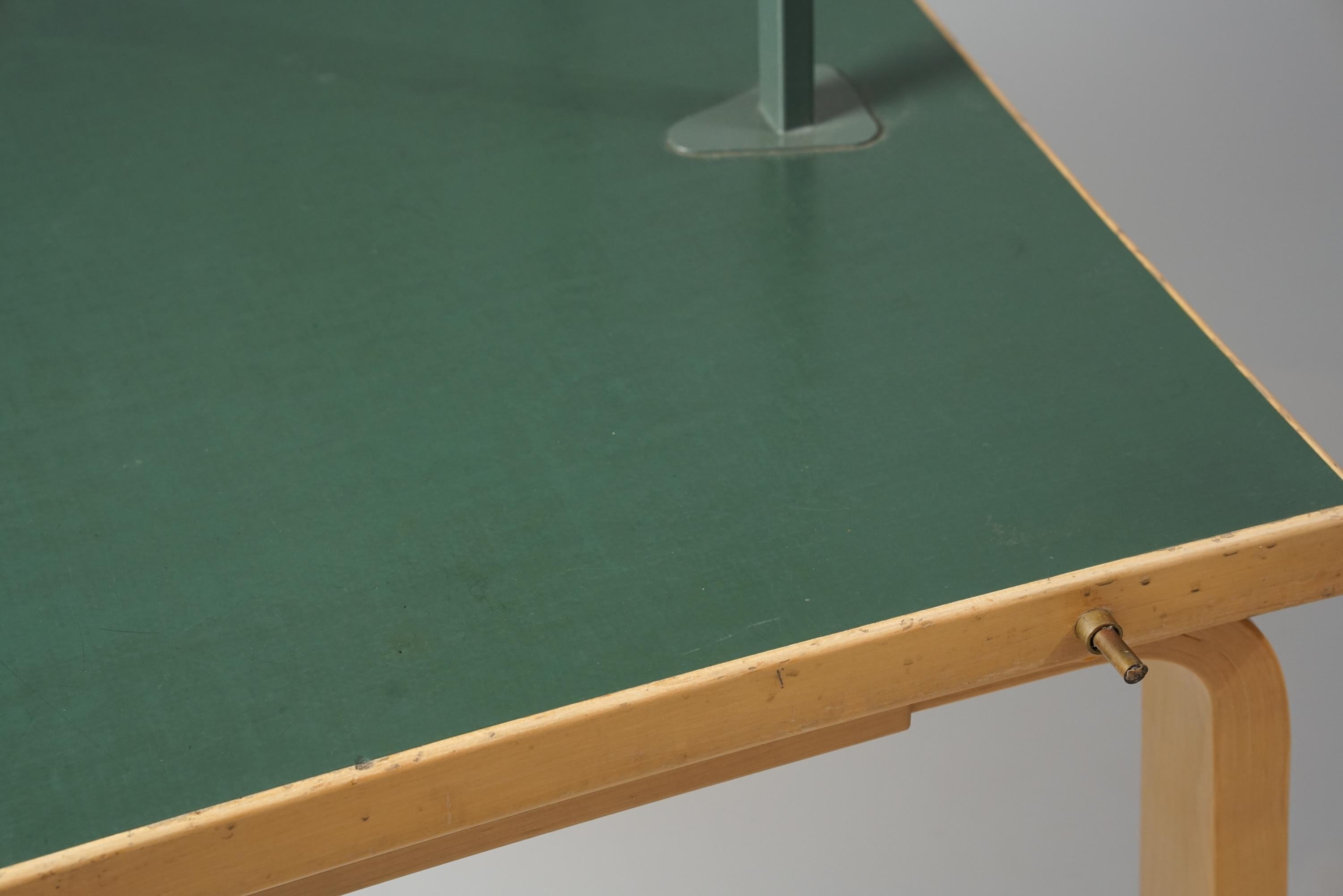 Metal Alvar Aalto Rare Writing Table from Otaniemi Technical University, 1960s For Sale